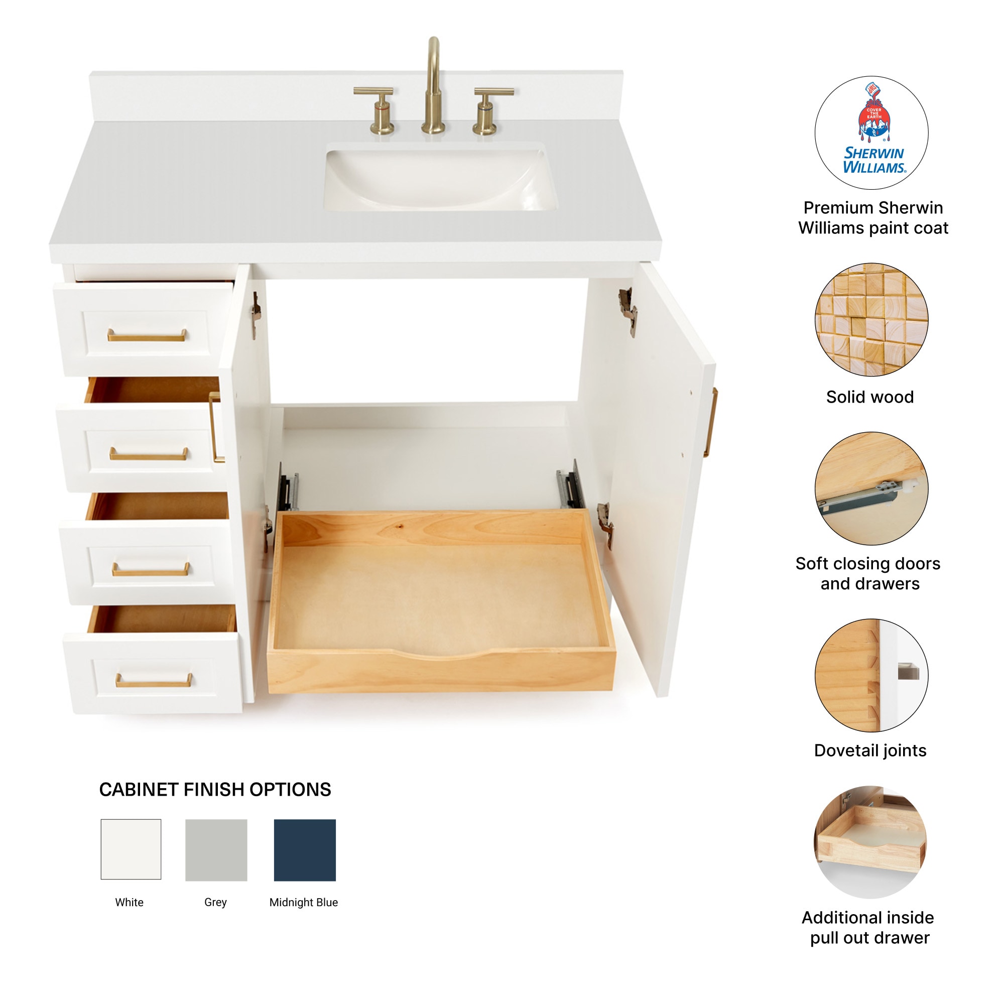 ARIEL Q043SRWQRVOWHT Bath-Vanity-Combo - View #4