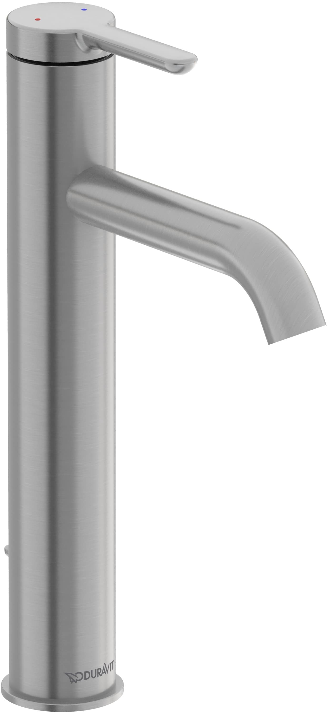 Duravit C11030001U70 1-Single Handle Single Hole Bathroom Faucet with Deck Plate Included and Drain Kit Included in Brushed Nickel