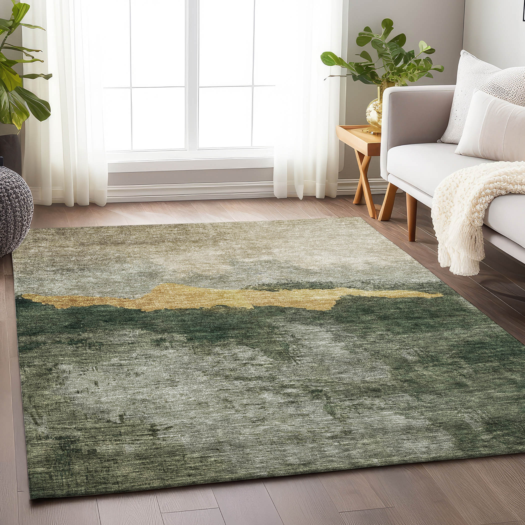 Addison Rugs ACN1069FE8X10 Chantille ACN1069FE 8 x 10 (ft) Polyester Fern Rectangular Indoor/Outdoor Geometric Machine washable Area rug