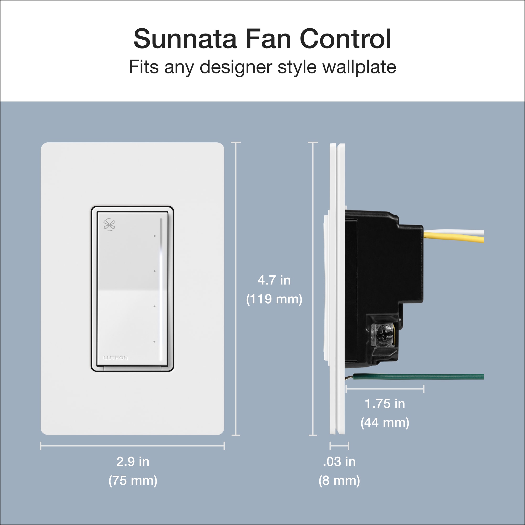 Lutron ST-FSQ-N-WH Fan-Controls - View #8