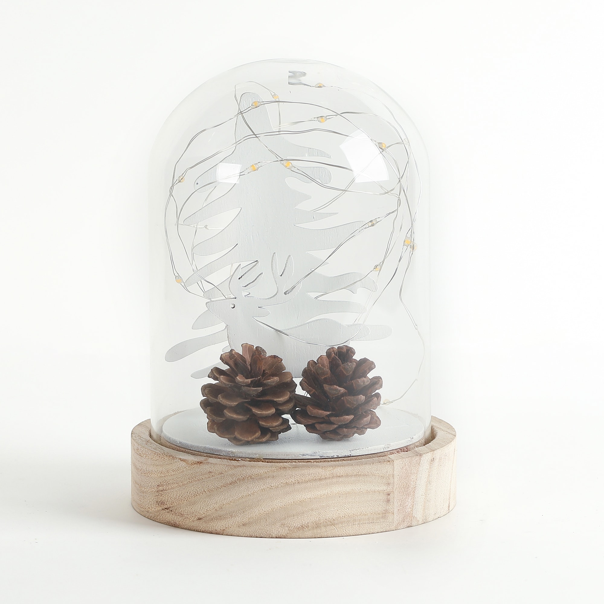 LuxenHome WH150 7.9-Inches Lighted Pinecone Battery-operated Christmas Decor