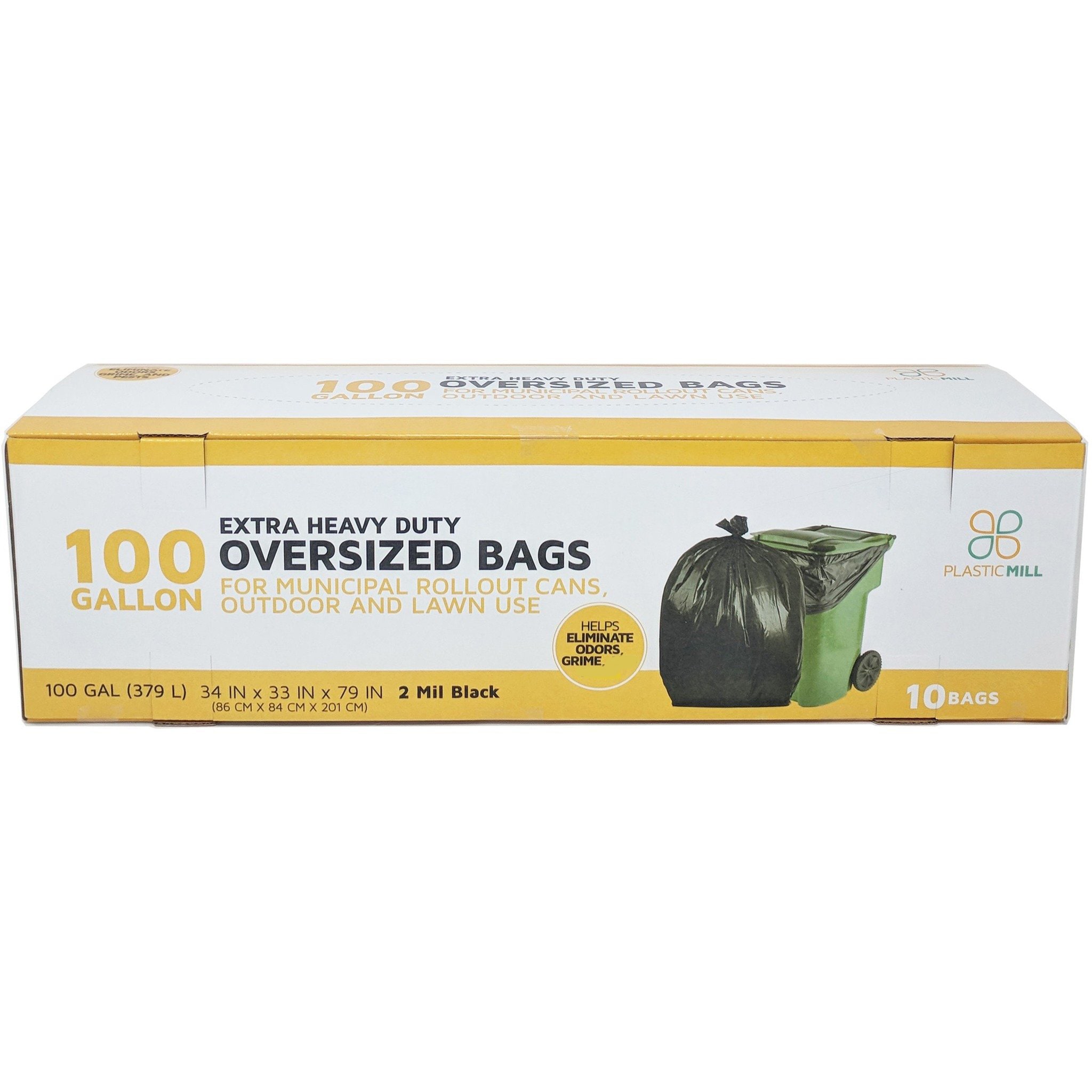 PlasticMill 100-Gallons Clear Outdoor Plastic Lawn and Leaf Trash Bag  (10-Count) in the Trash Bags department at