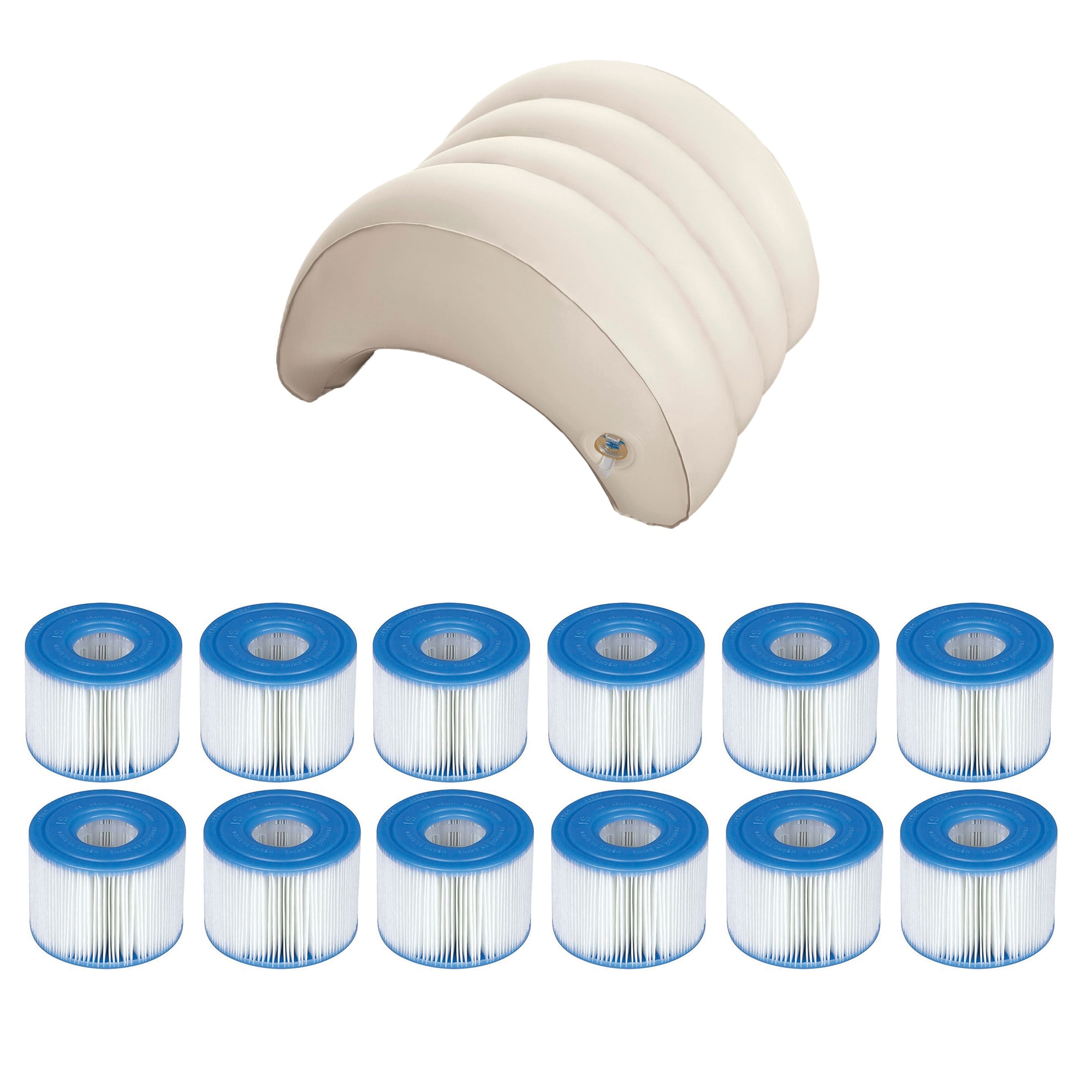 Intex 176726 15.4-in x 11.8-in 1-Seat Beige Inflatable Lounger 6-Pack
