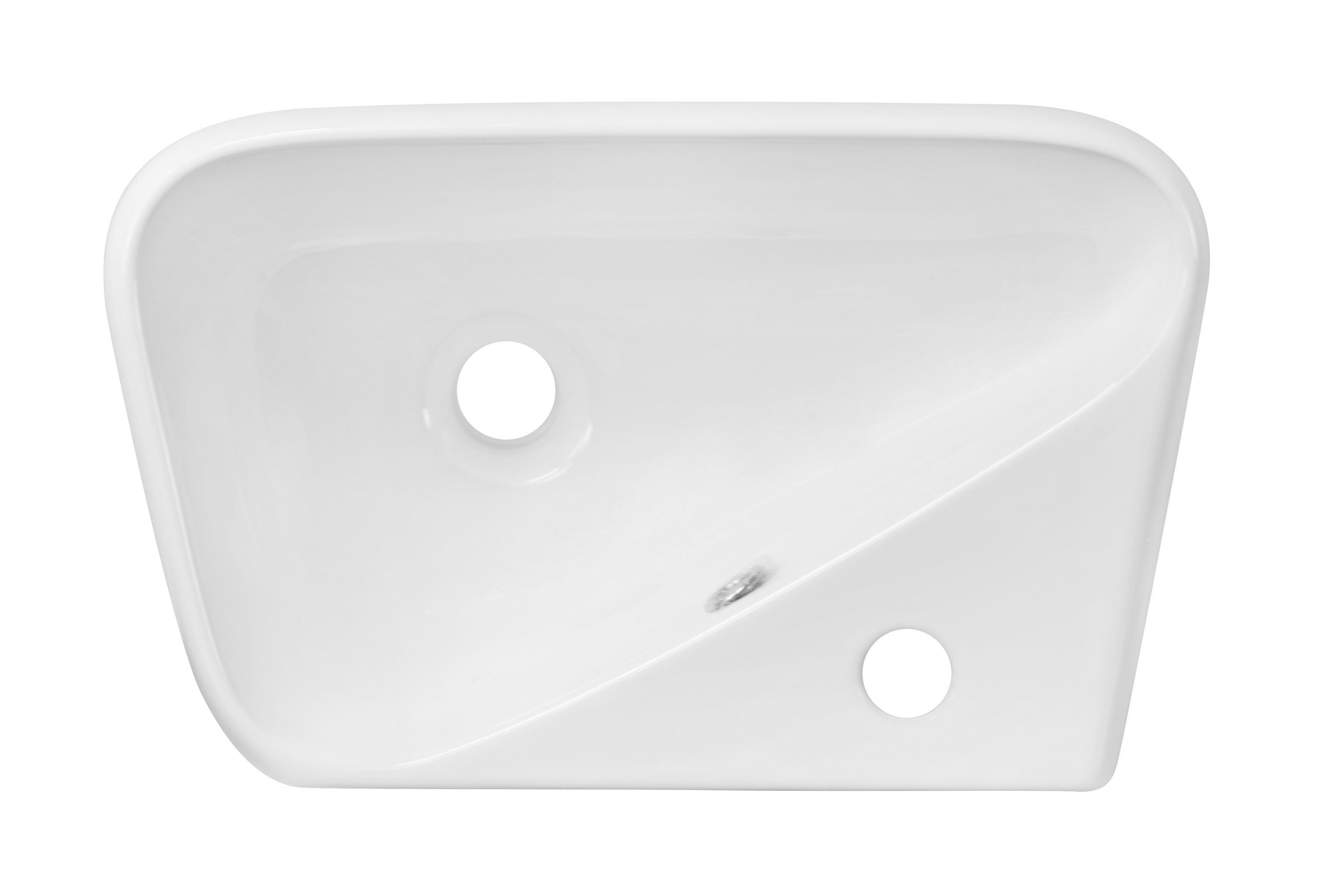 American Imaginations 17.5-in. W Wall Mount White Vessel Set for 1 Hole Right Faucet