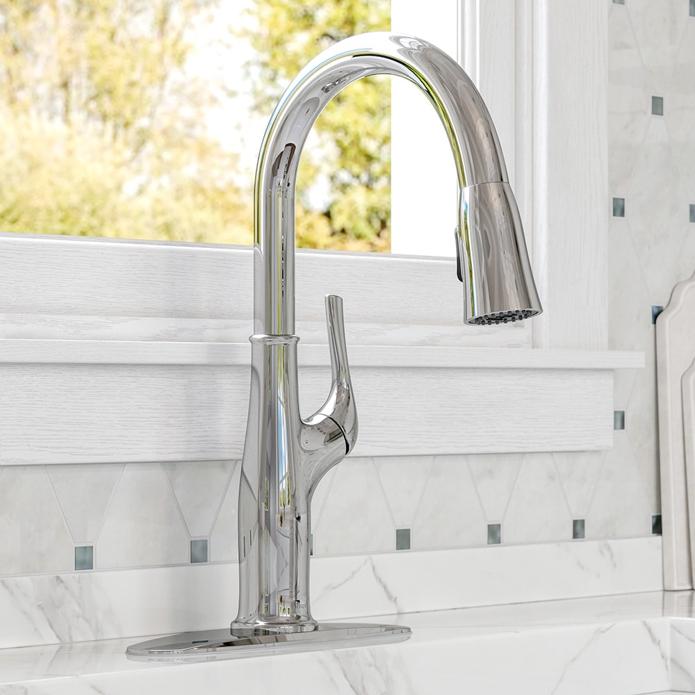Pfister LG529-HGC Highbury Polished Chrome Single Handle Deck-mount Pull-down Kitchen Faucet with Sprayer