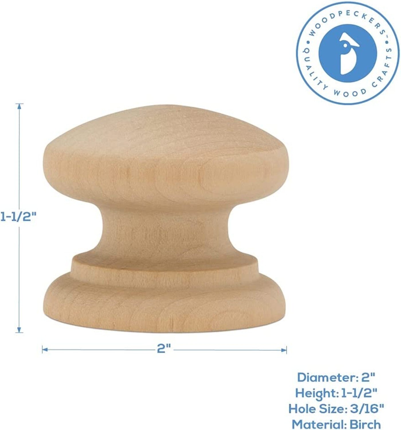 Woodpeckers Crafts MF-KNBBR-2-P25 Cabinet-Knobs - View #2