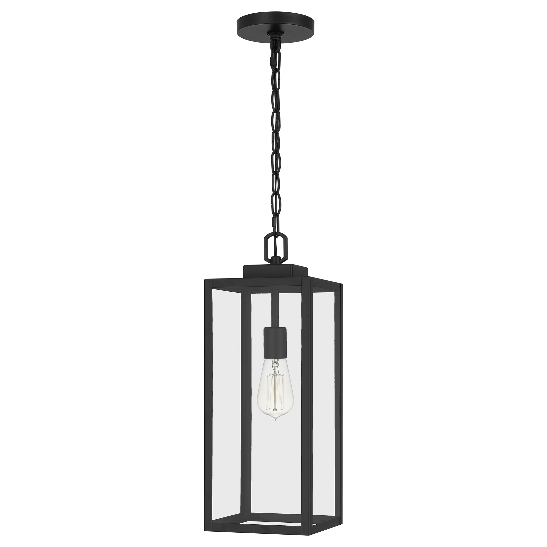 the Square Pendant in Pendant Hanging Light Breitling Clear Quoizel Outdoor department at Glass Lighting Black Matte Modern/Contemporary