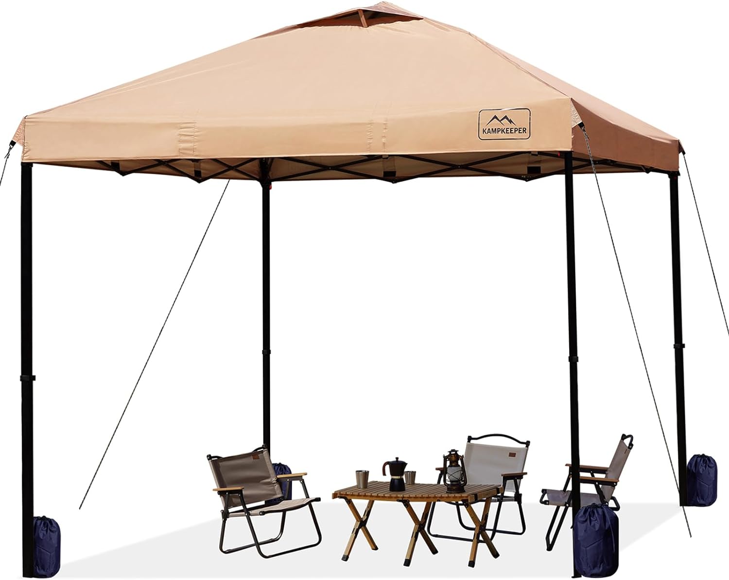 CESICIA W225-OPS-242 10-ft x 10-ft Khaki Square Pop-up Hardtop Steel Roof