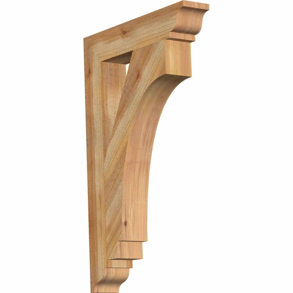 Ekena Millwork BKT04X22X34IMP01RWR Imperial traditional rough sawn 4-in x 22-in x 34-in Western red cedar Brown Wood Standard bracket