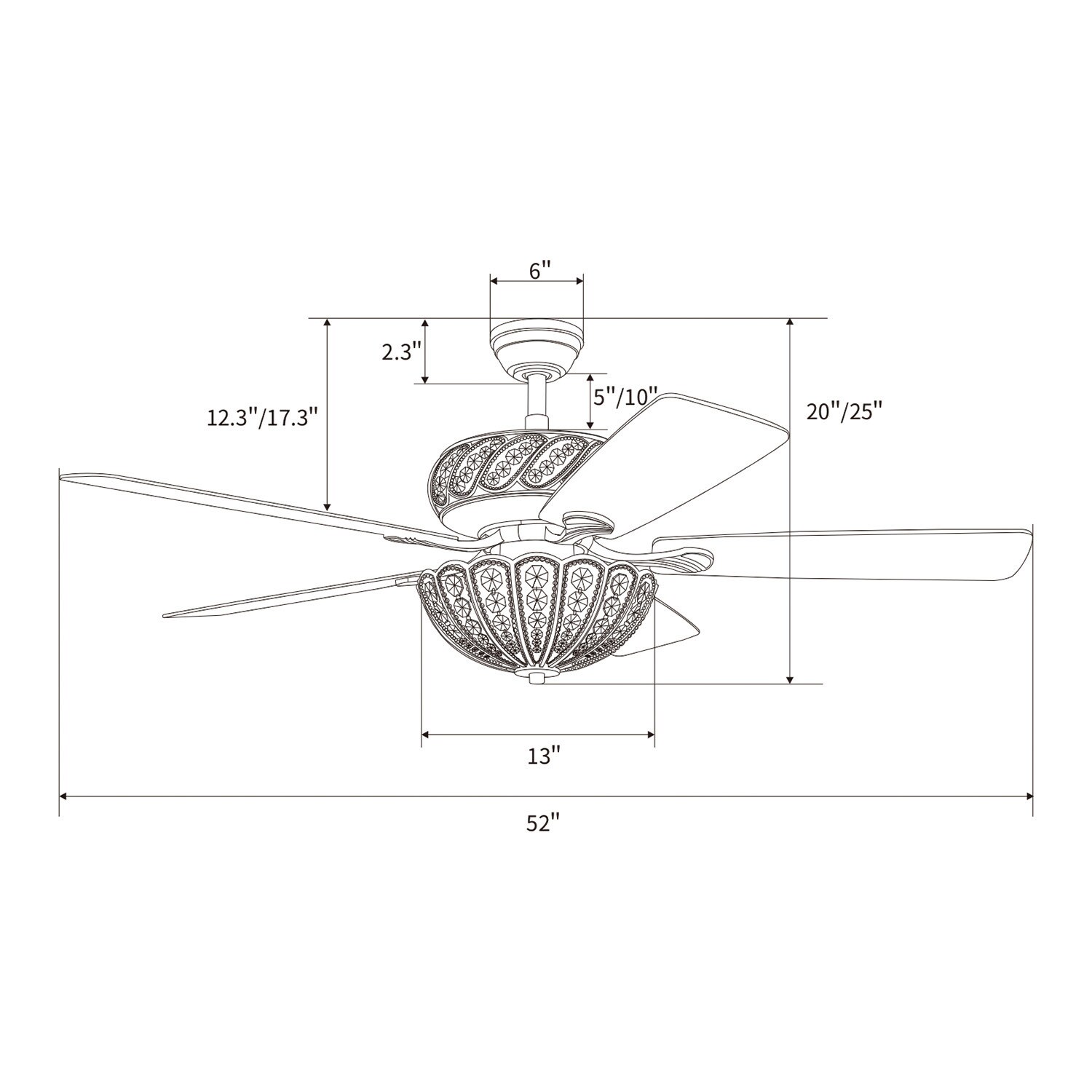 Edvivi FFJ784OB Ceiling-Fans - View #3
