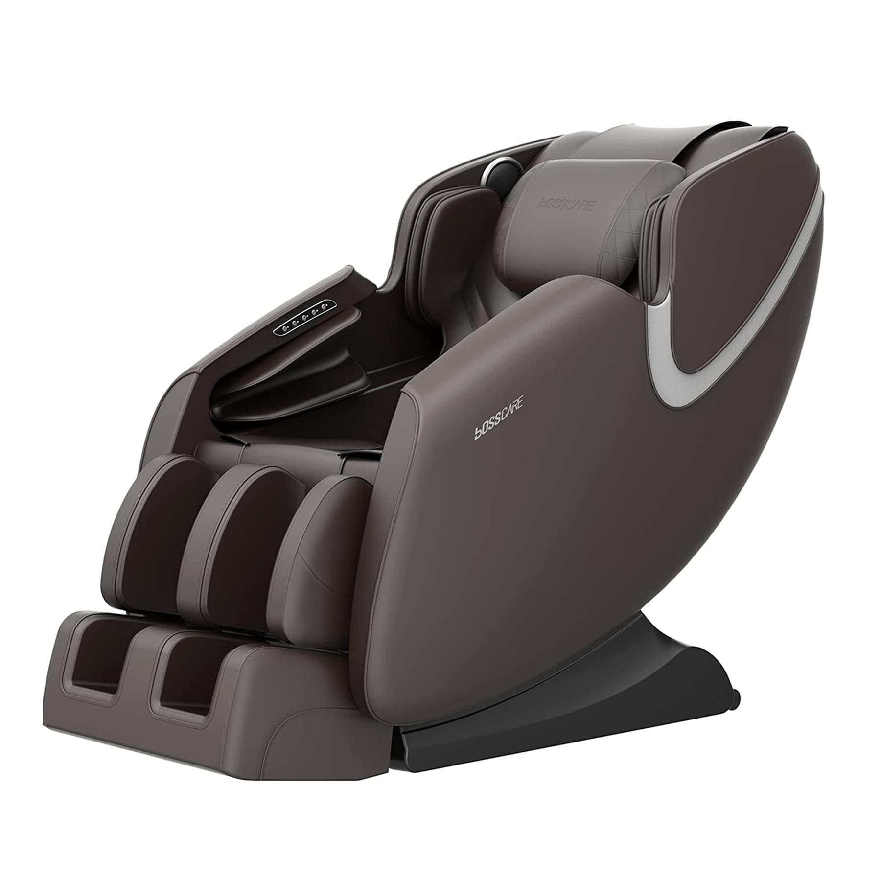 SINOFURN Brown Leather Upholstered Powered Reclining Stationary Zero gravity