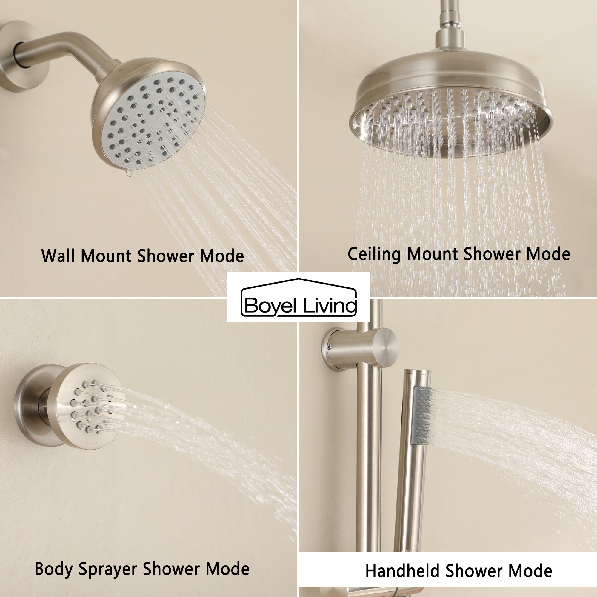 Boyel Living MS-A3805-BN Showerhead-Bar-Panels - View #8