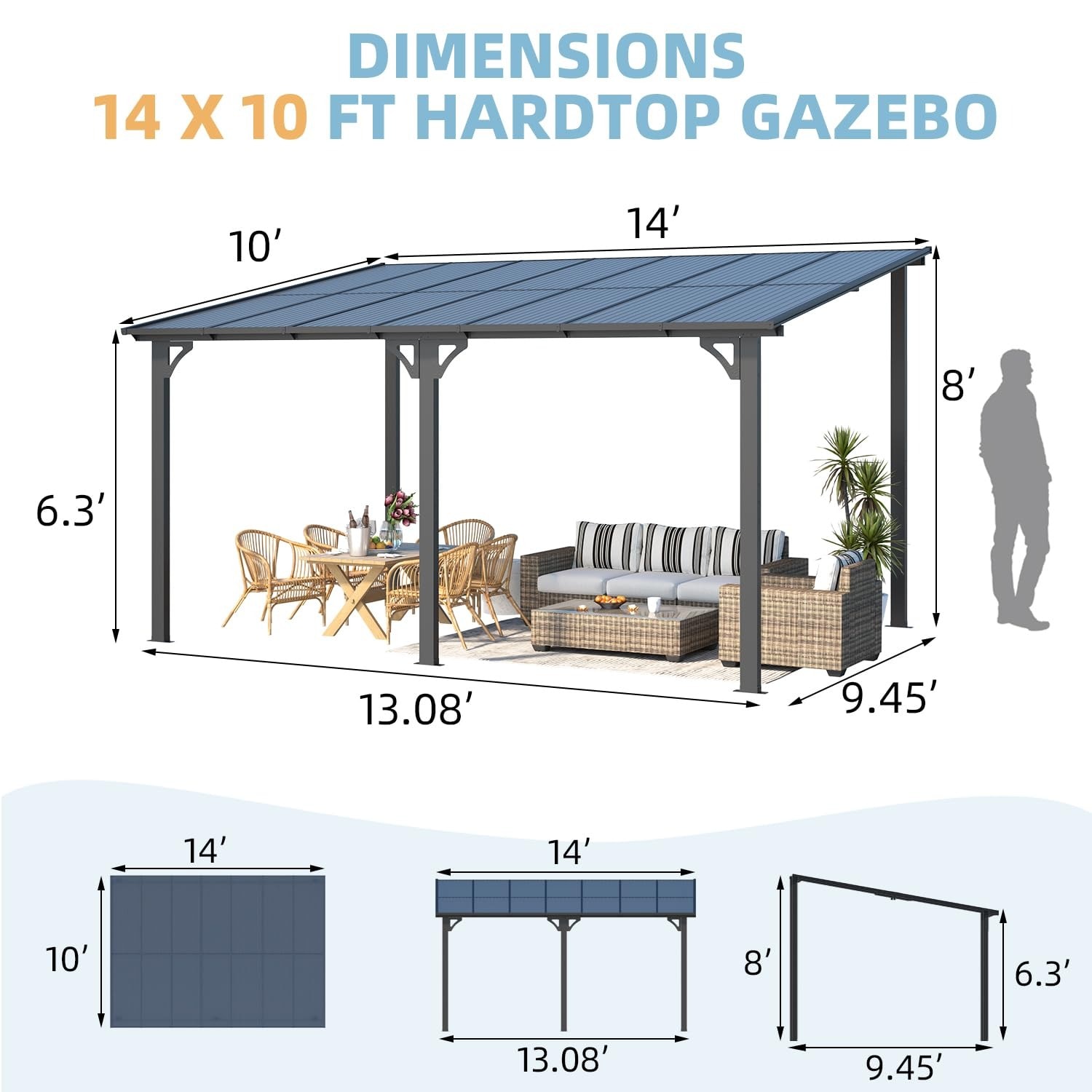 AECOJOY 16304BK-LS01 Wood-Resin-Gazebos - View #6