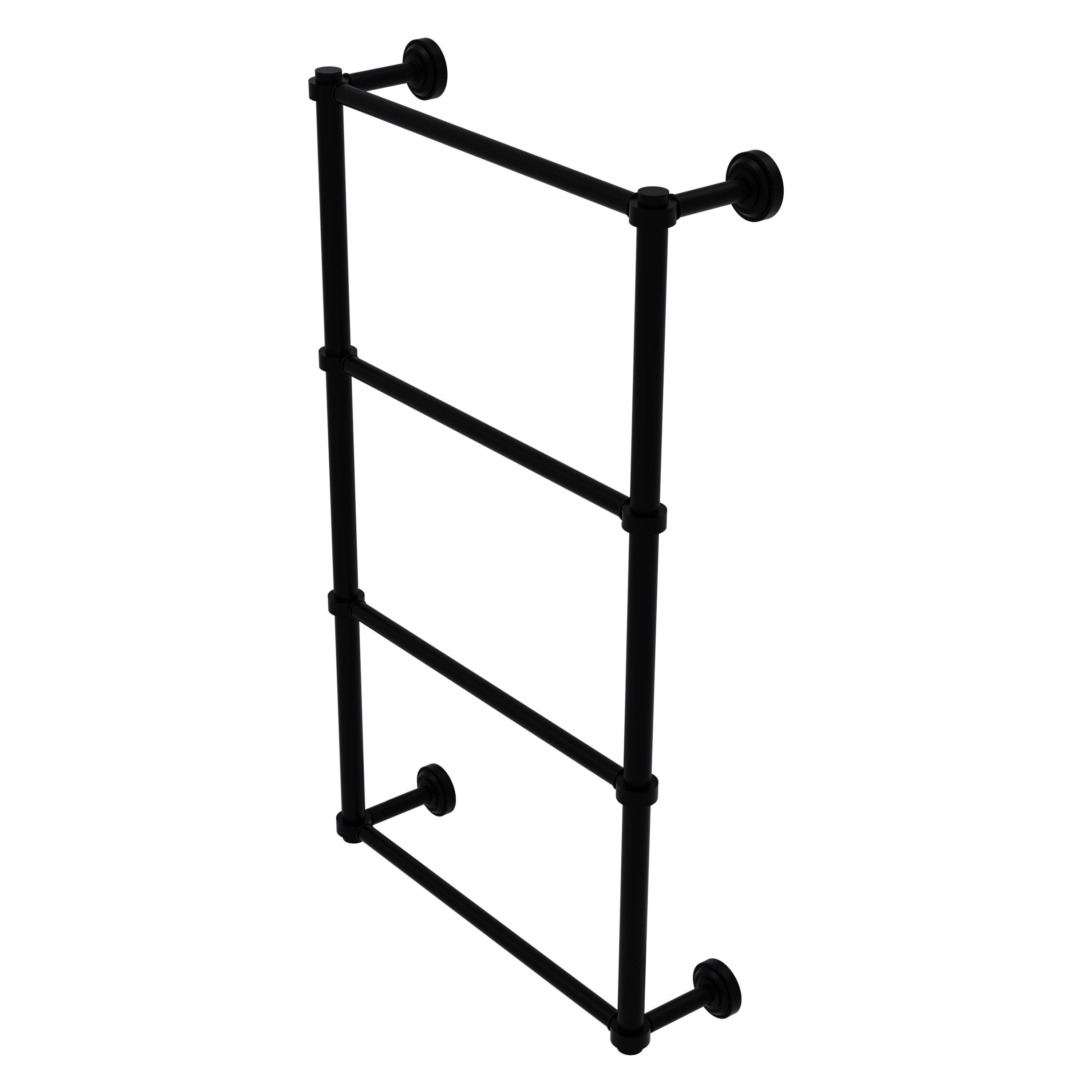 Allied Brass DT-28-36-BKM Dottingham 36-in double Matte Black Wall mount 4-tier Towel Bar