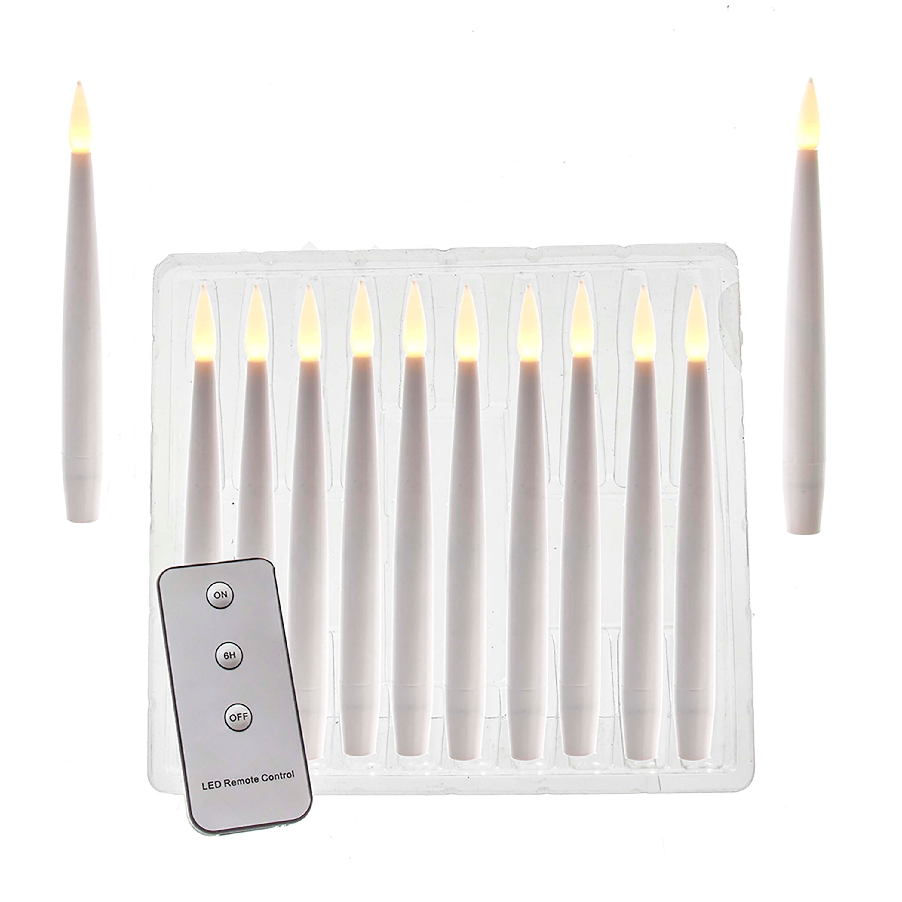 Kurt S. Adler BAT1701 10 -Pack White Candle Standard Indoor Ornament set