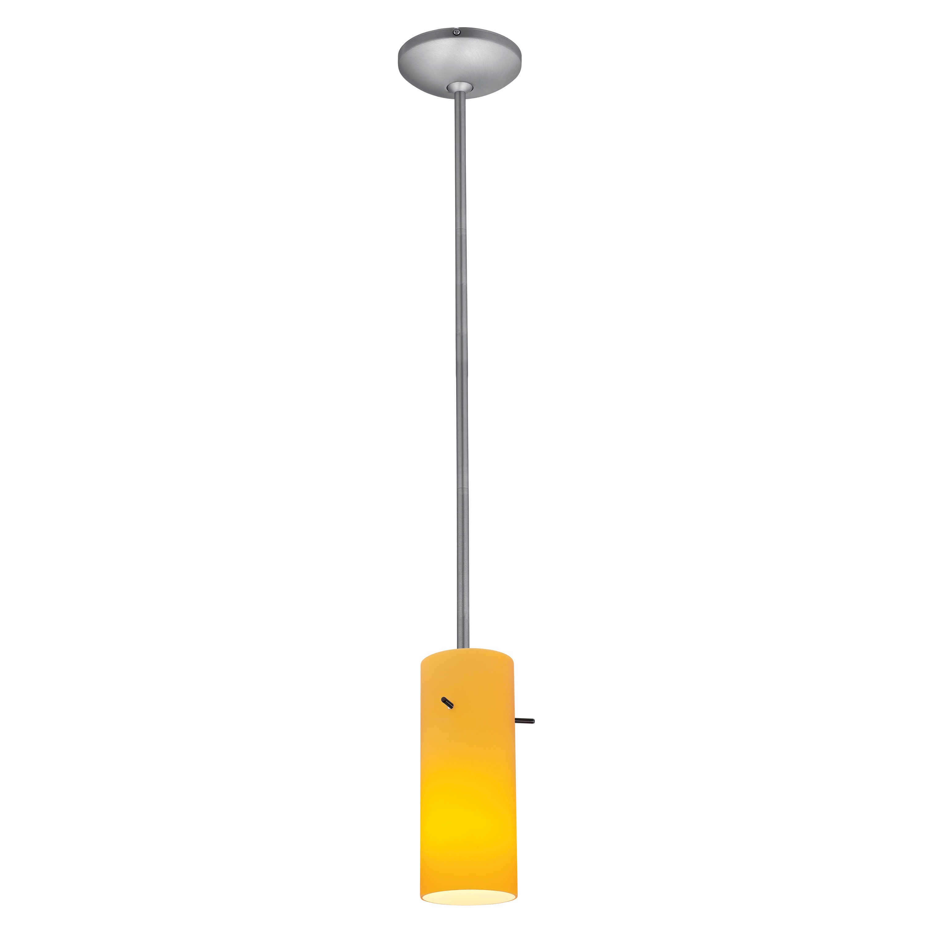 Access Lighting 28030-3R-BS/AMB Cylinder Brushed Steel Transitional Geometric Mini Hanging Pendant light