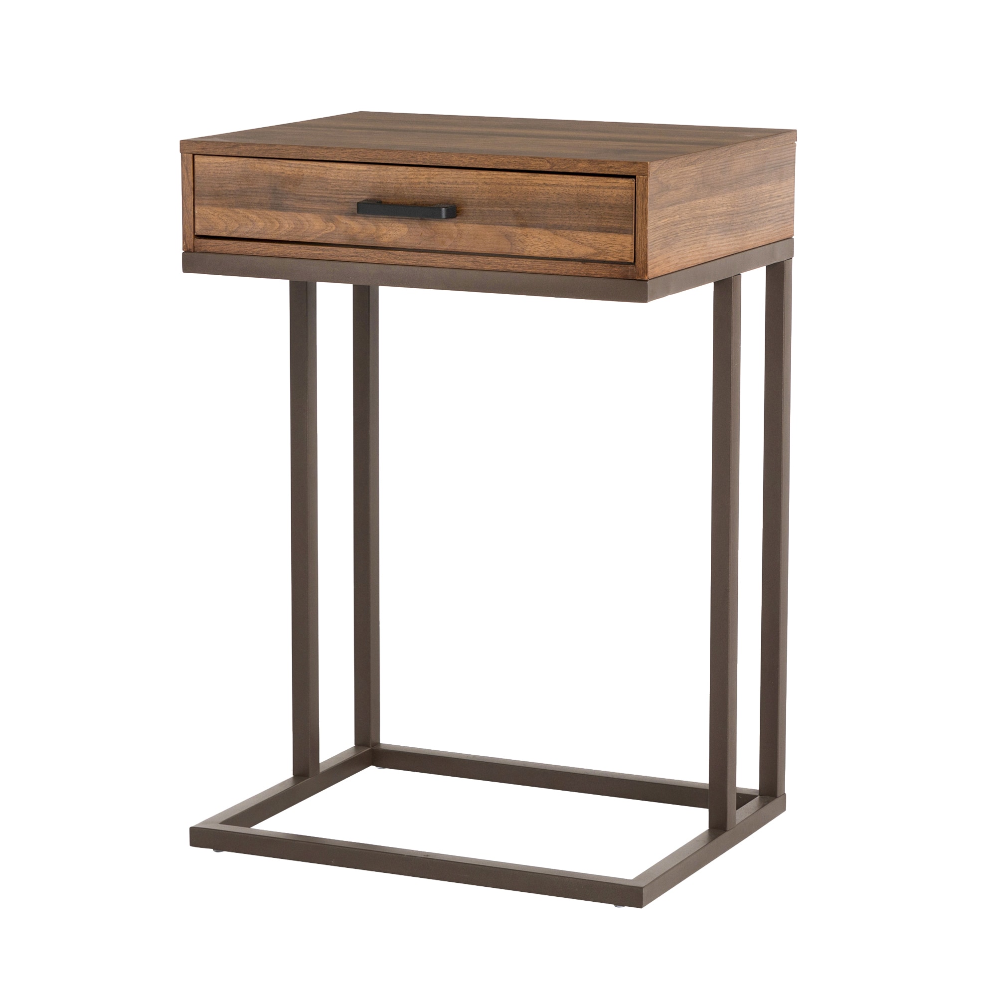 Glitzhome 2001100022 18-in W x 26-in H Natural Wood Modern End Table with Storage Assembly Required