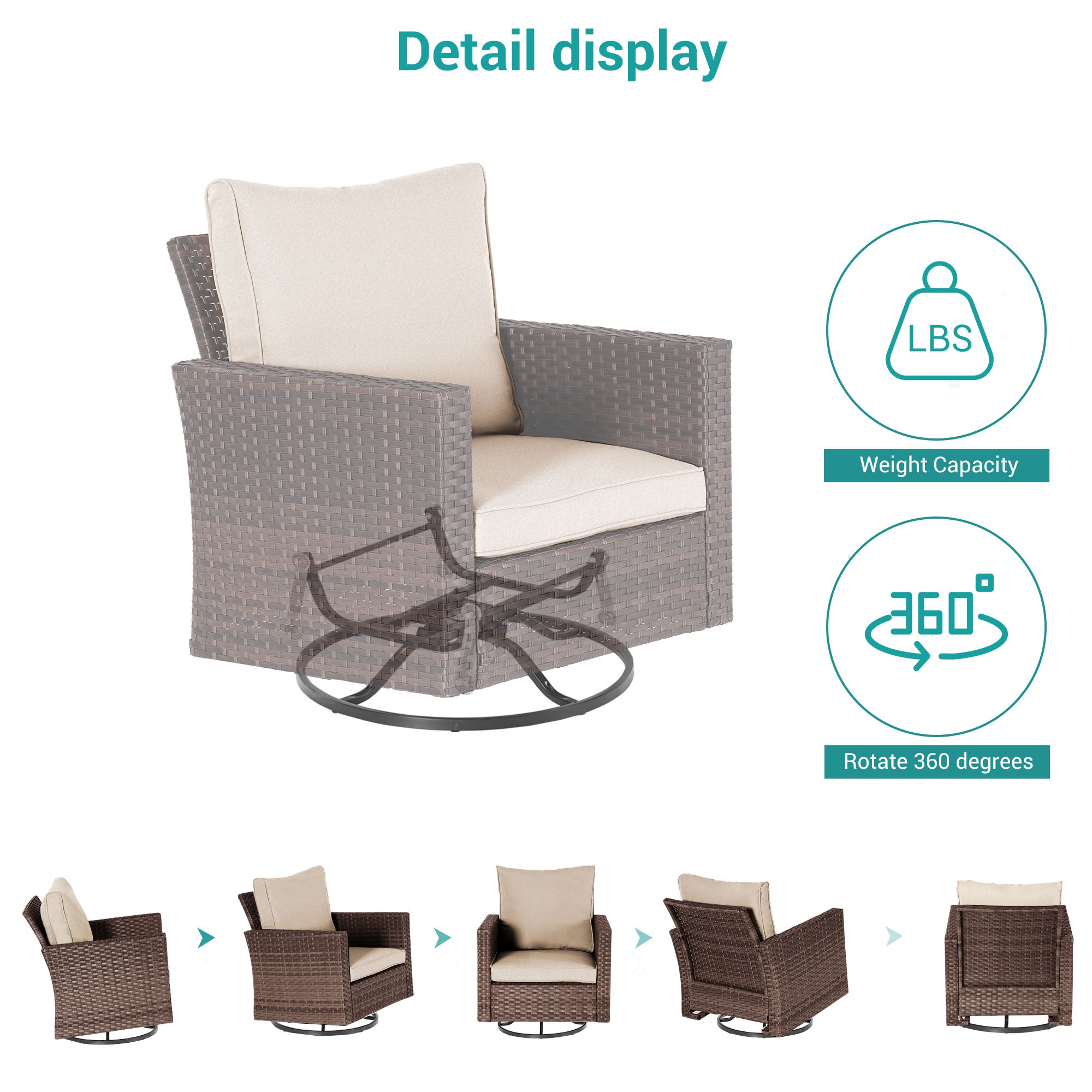 ACEGOSES LW-115BSD-2RT3 Patio-Conversation-Sets - View #3