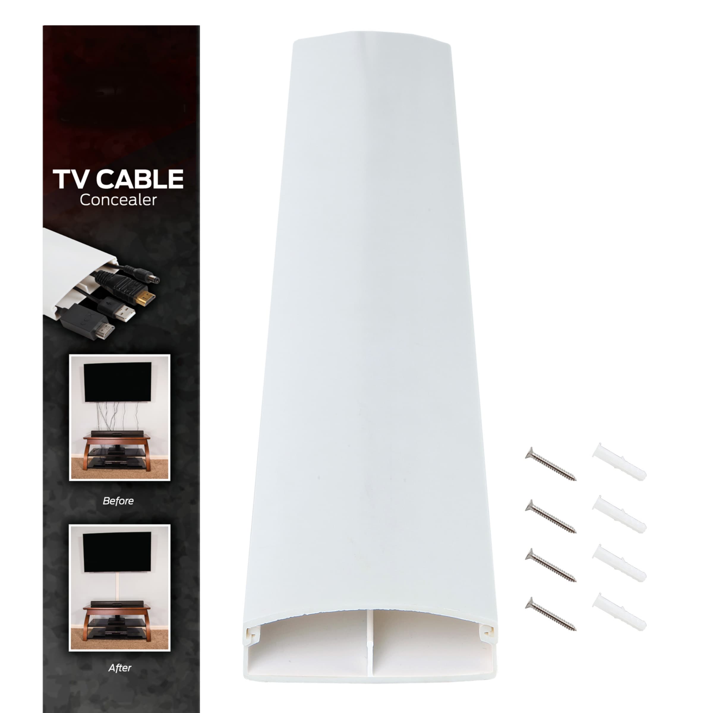 Wall Mounted TV Cord Hider 34 Inch Raceway Kit Cords Hider Cable Management