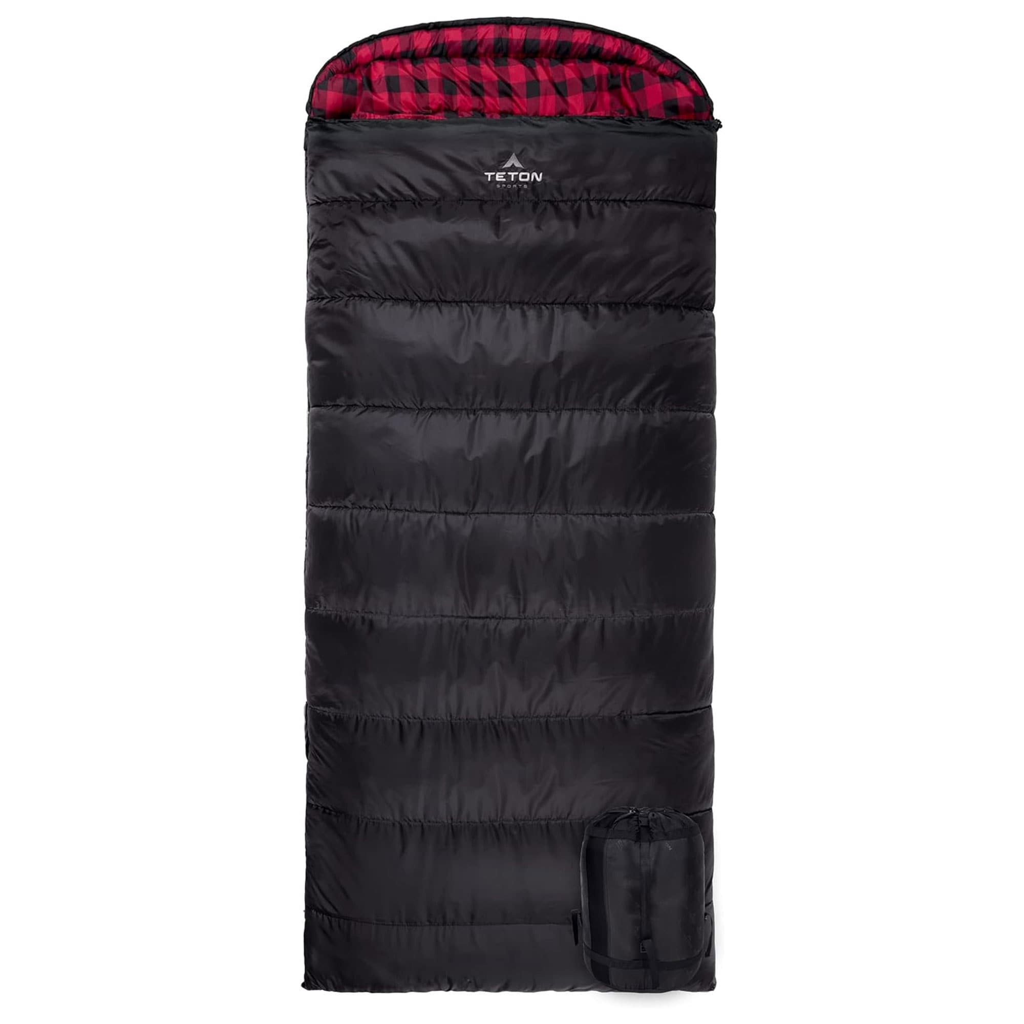 Teton 399204  Sports 0 Degree Right Zipper Sleeping Bag For Camping, Black