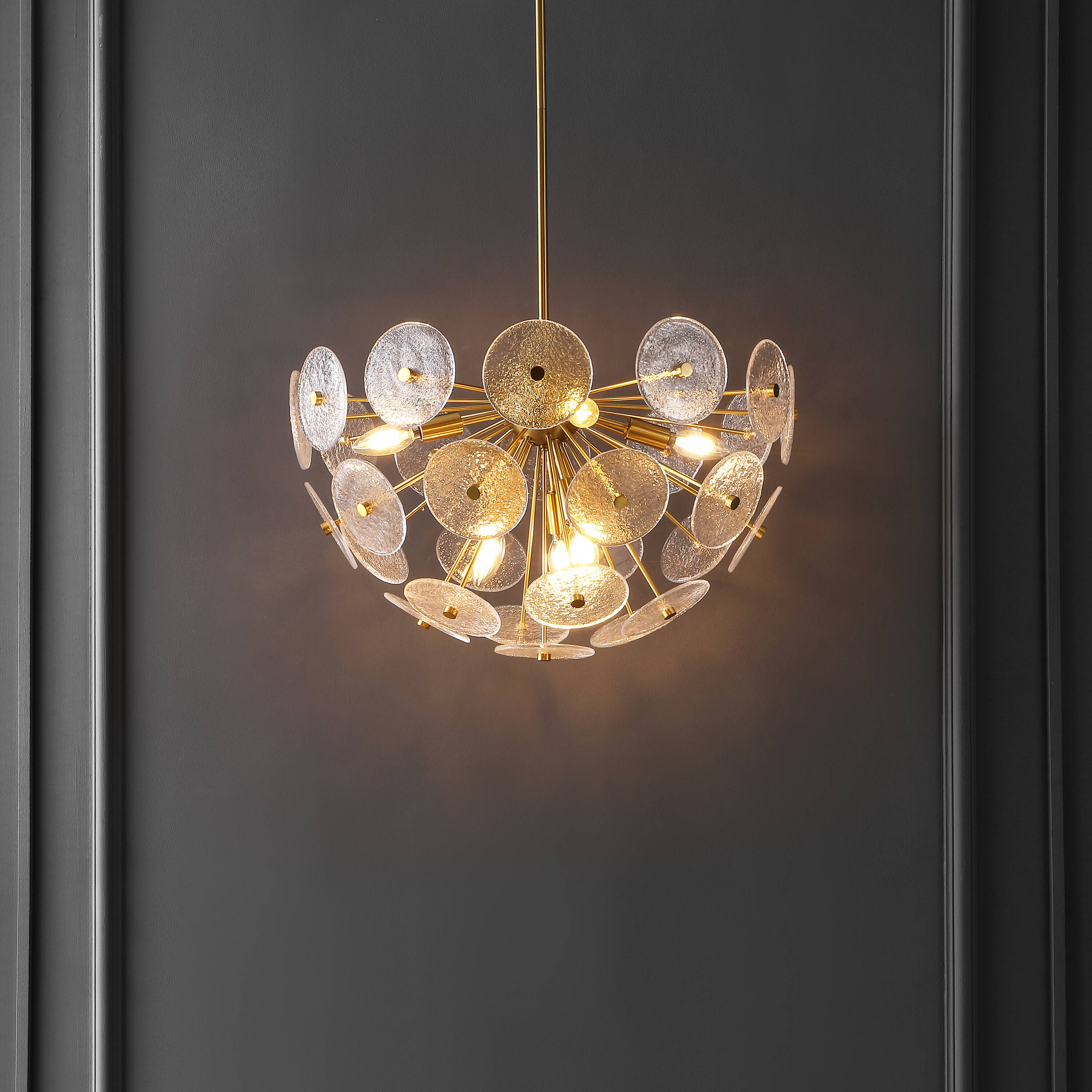 Miri 24" Brass and Glass 6-Light LED Pendant