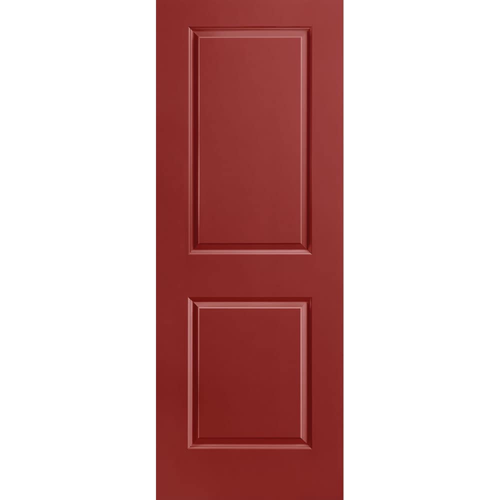 Masonite 1316015 Traditional 30-in x 80-in Barn Red 2-panel square Smooth Solid core Prefinished Molded composite Slab Door