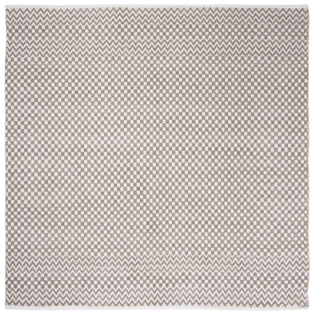 Safavieh BOS686E-6SQ Boston Tallis 6 x 6 (ft) Tufted Cotton Taupe Square Indoor Geometric Coastal Area rug