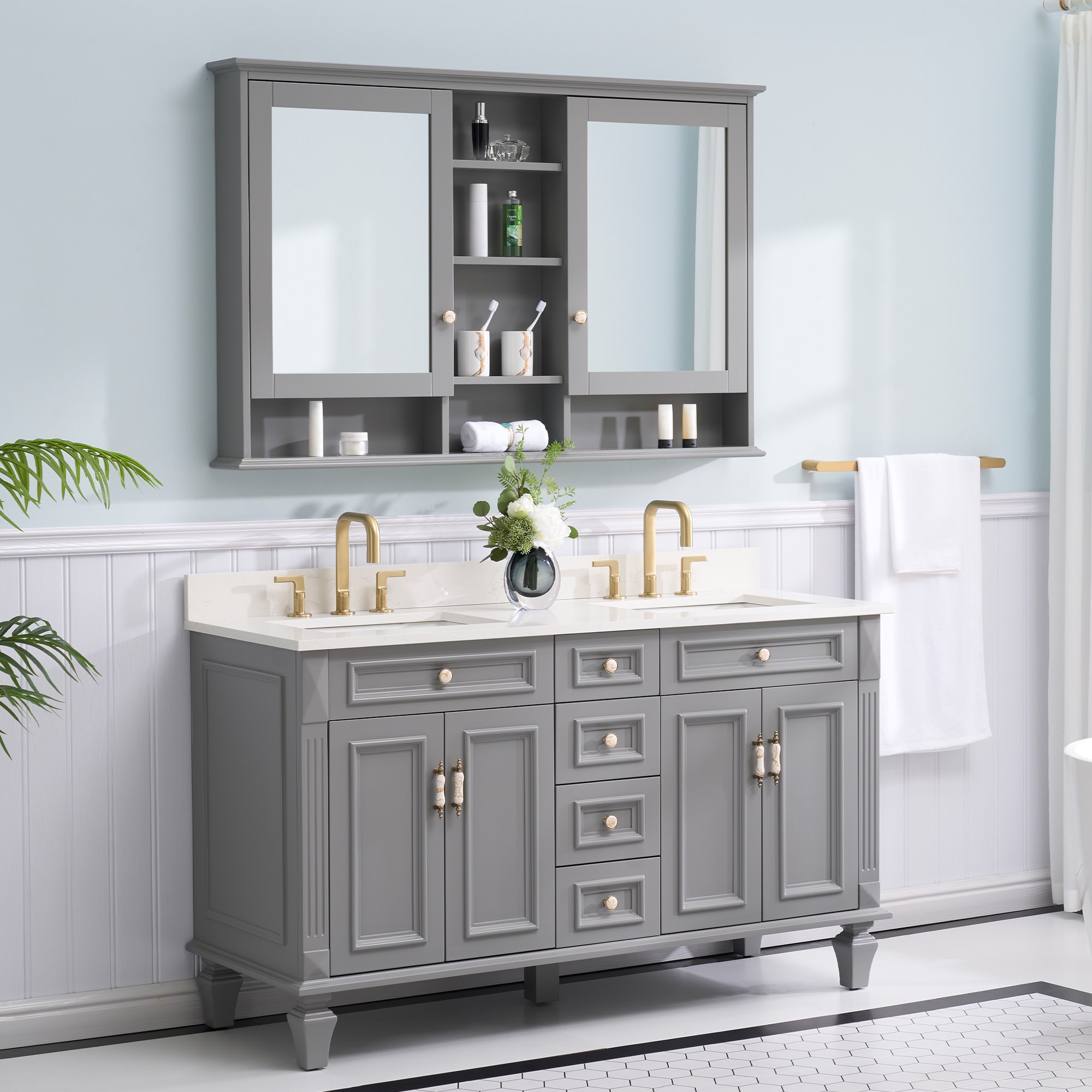 WELLFOR MED55YS1TG Bathroom-Medicine-Cabinets - View #2