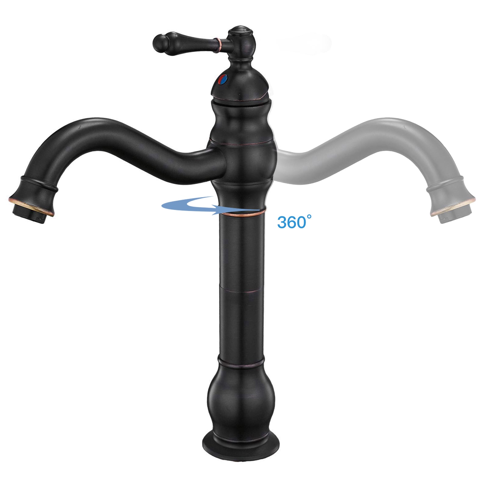 BWE A-99310-ORB Oil Rubbed Bronze Vessel 1-handle WaterSense Swivel Commercial/Residential Handle Bathroom Sink Faucet with Drain