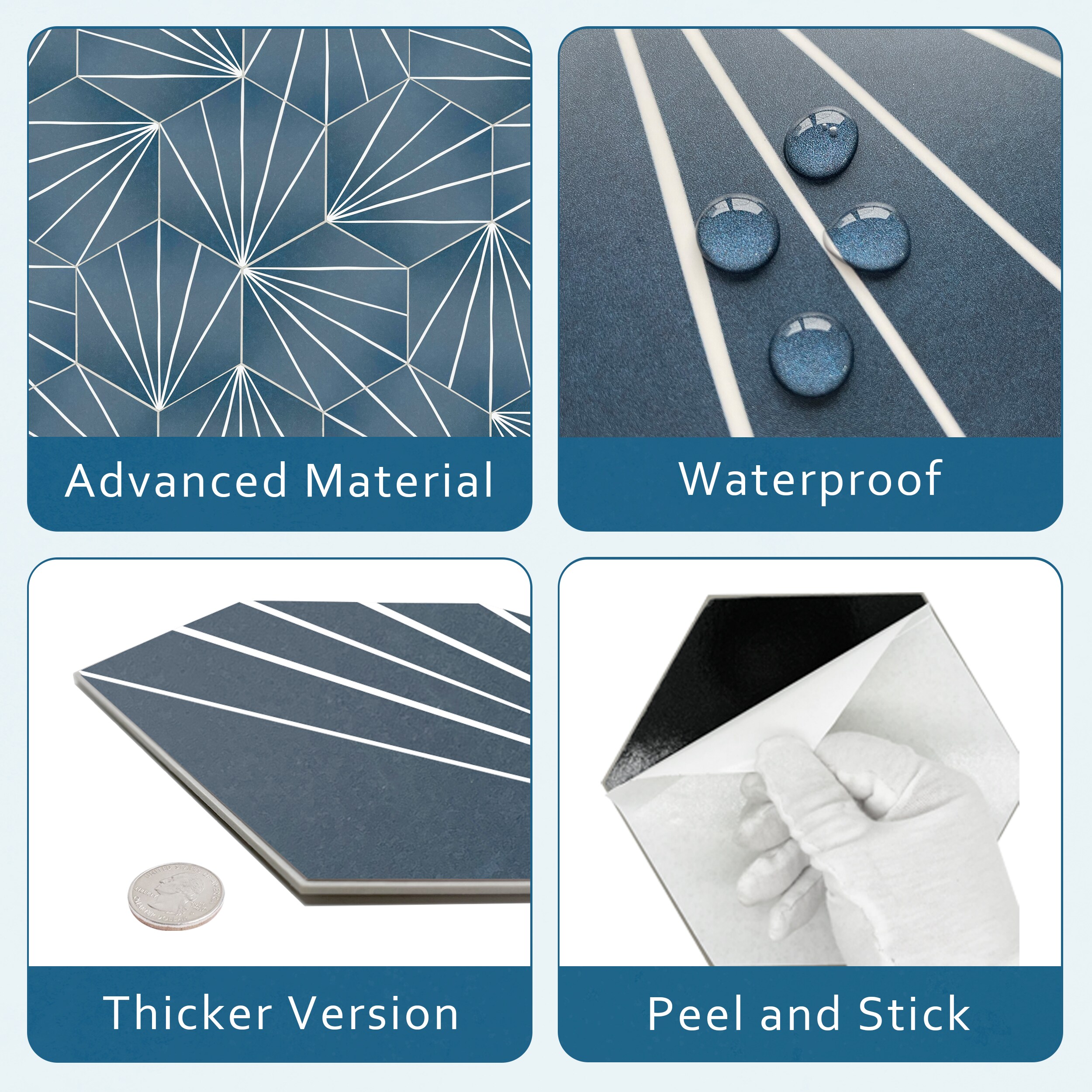 SUNWINGS HEXL-BLU-45PCS Ceramic-Tile - View #8