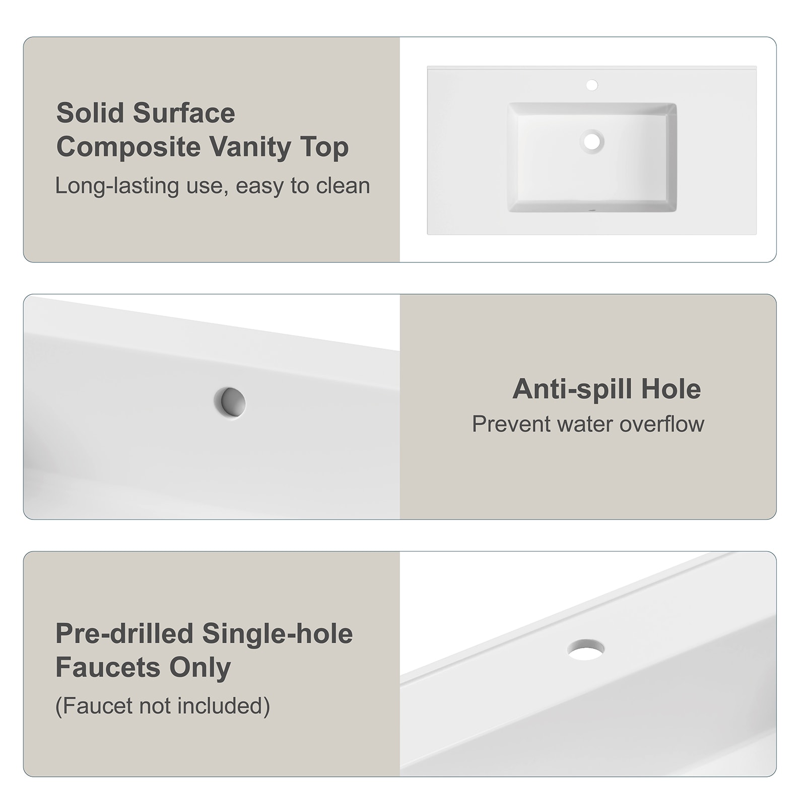 DELUXE LIVING V24030KD-36WT Bath-Vanity-Combo - View #5