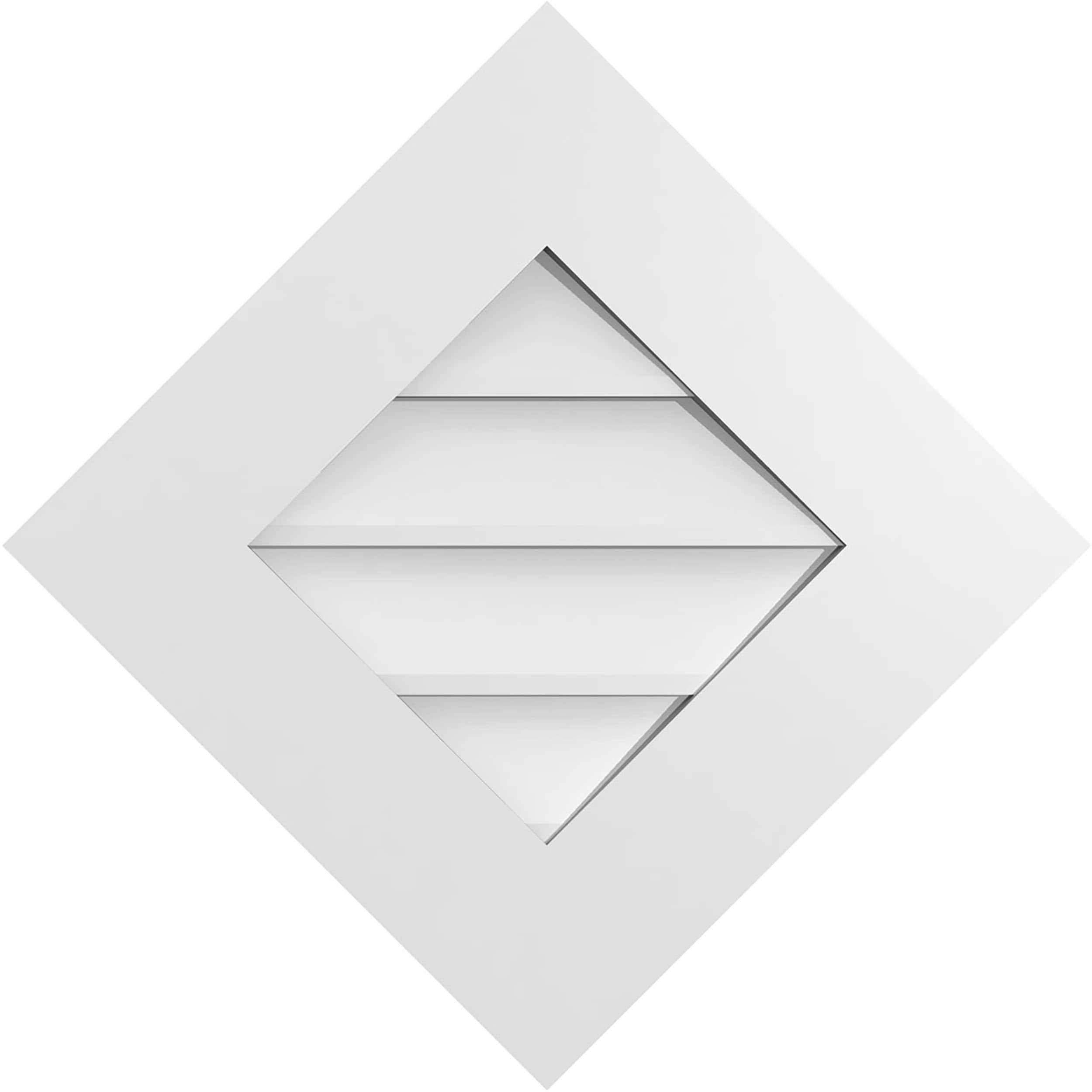 Ekena Millwork GVPDI22X2201SF 22-Inches x 22-Inches Off-white Diamond PVC Gable Louver Vent