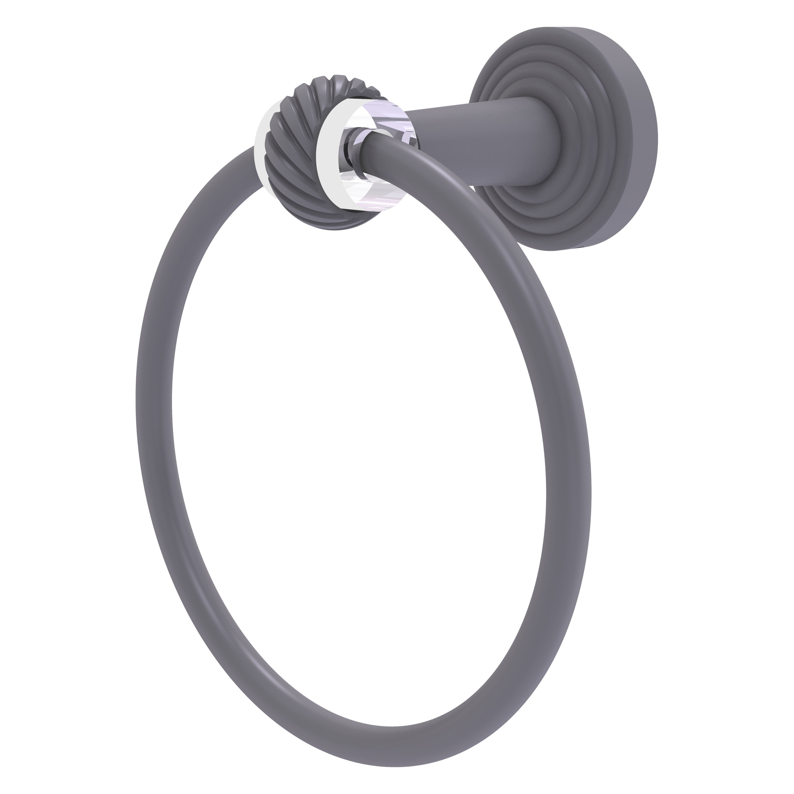 Allied Brass PB-16T-GYM Pacific Beach Matte Gray Wall mount Single Towel Ring