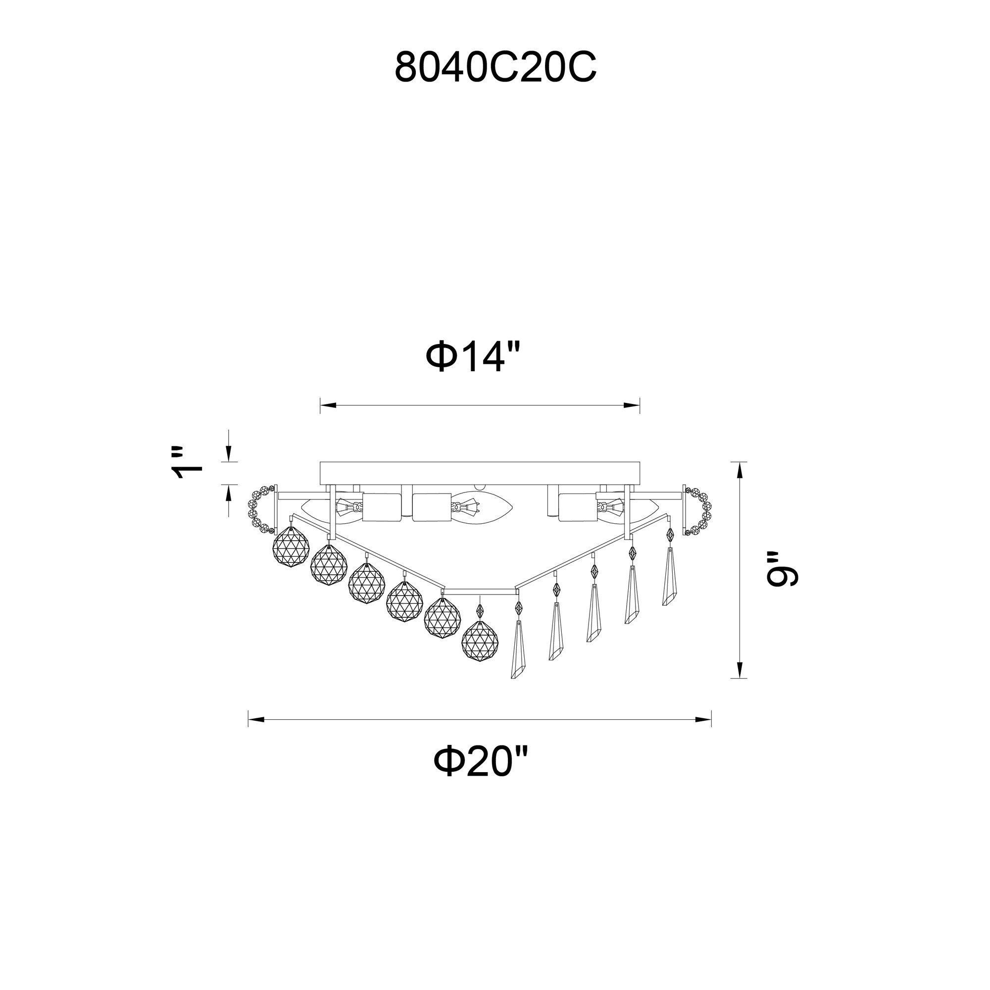 CWI Lighting 8040C20C flushmounts - View #3