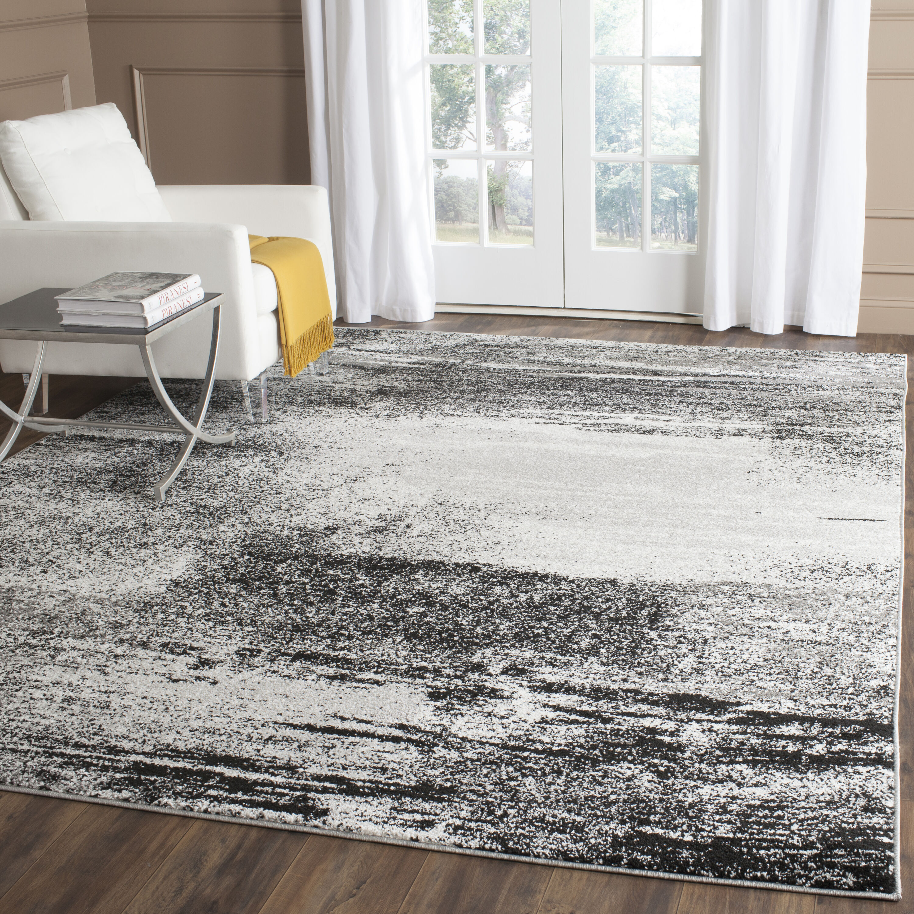 Safavieh ADR112G-9 Adirondack Zayne 9 x 12 (ft) Loomed Polypropylene Silver/Multi Rectangular Indoor Abstract Industrial Area rug