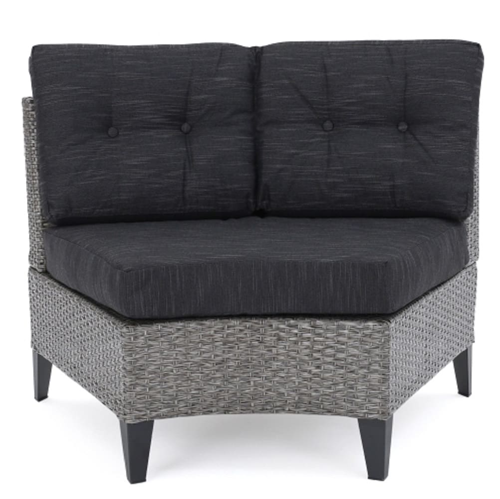ZAKLOOP WU59263.00MBK PEMA SINGLE SOFA Set of 2 Wicker Gray Stationary Balcony Chair with Gray Cushioned Seat
