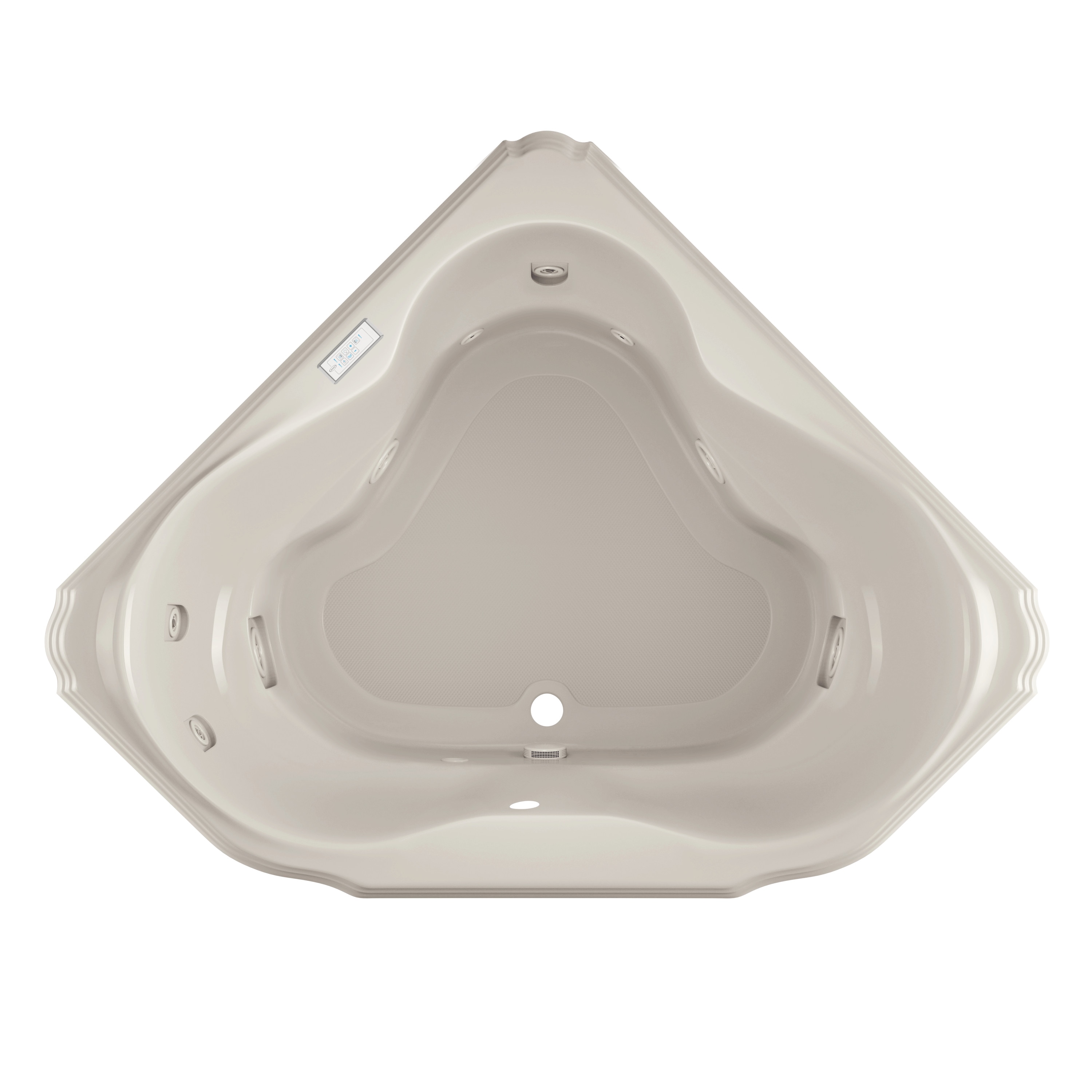 Jacuzzi MS06969 Marineo 60.0-Inches x 60.0-Inches Oyster Acrylic Corner Drop-in Whirlpool tub ( Center Drain )