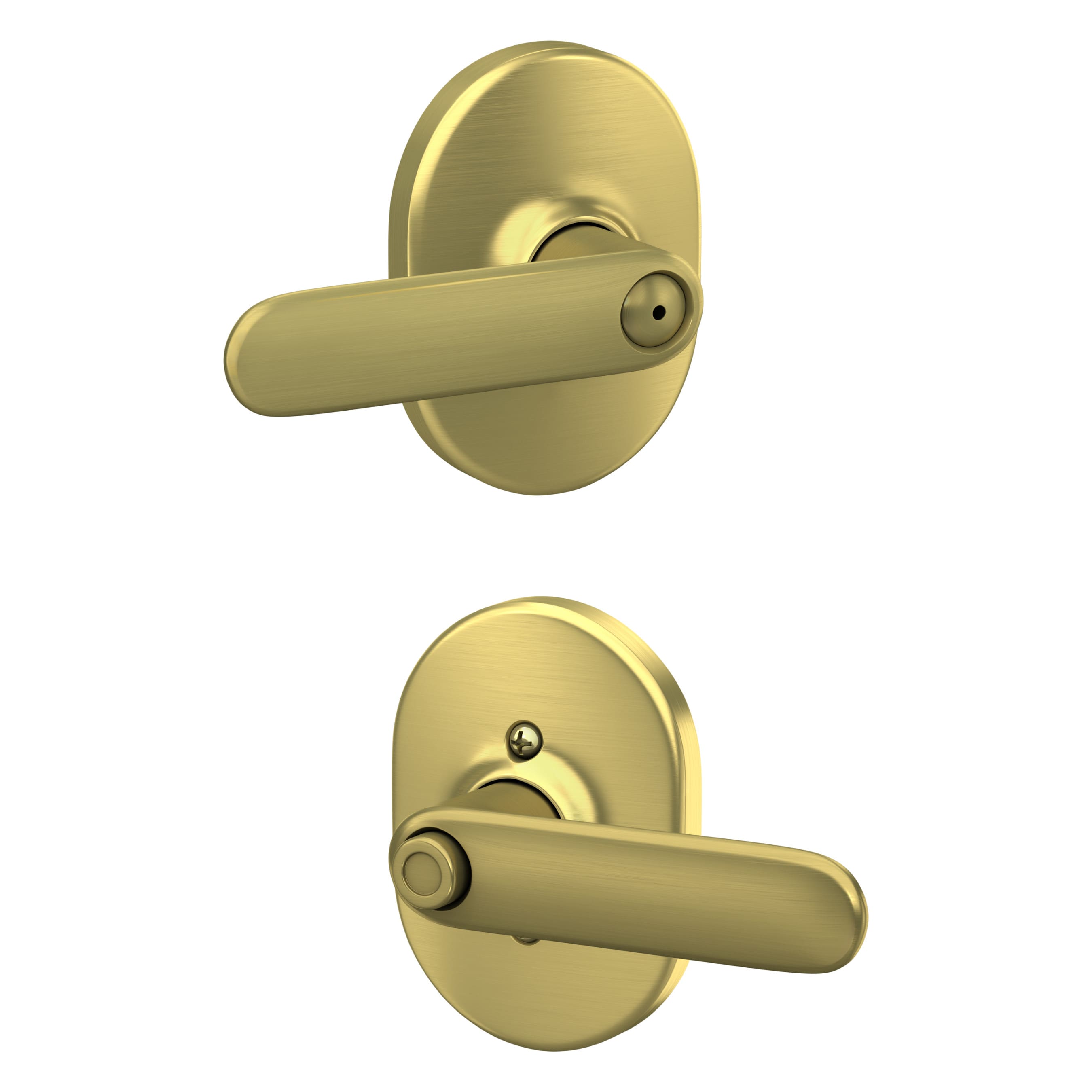 Schlage F40 DAV 608 RMN Davlin-Remsen Satin Brass Universal Interior Bed/Bath Privacy Door Handle