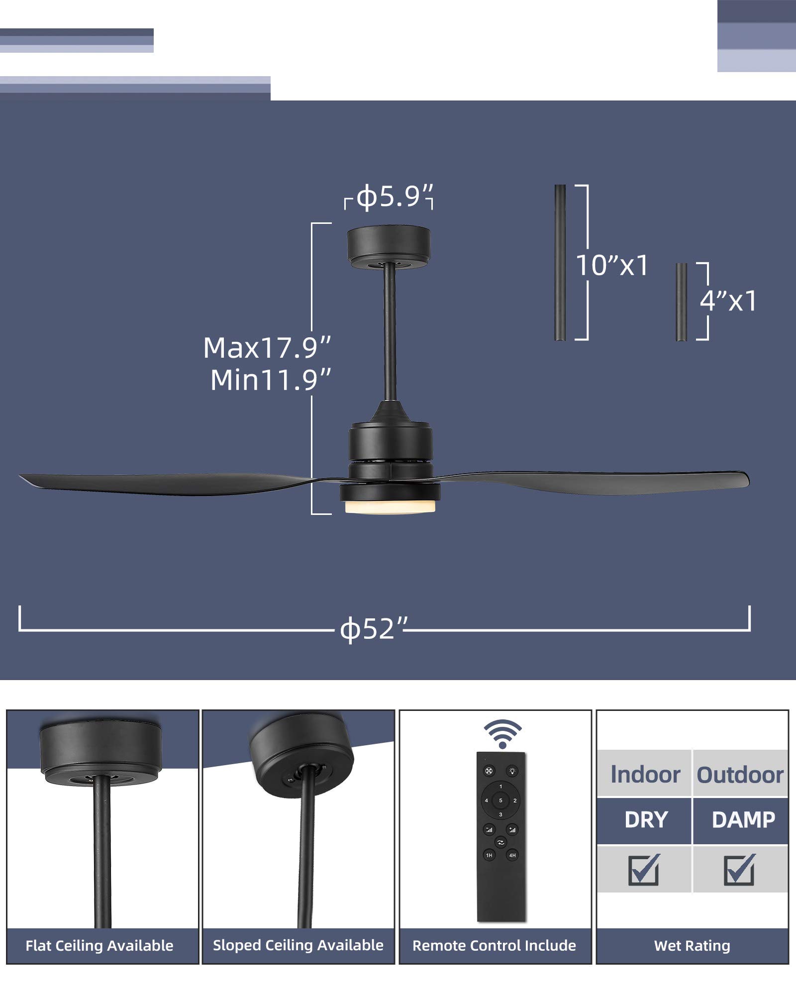 LTMATE LS52-YJ359 BKDM Ceiling-Fans - View #6