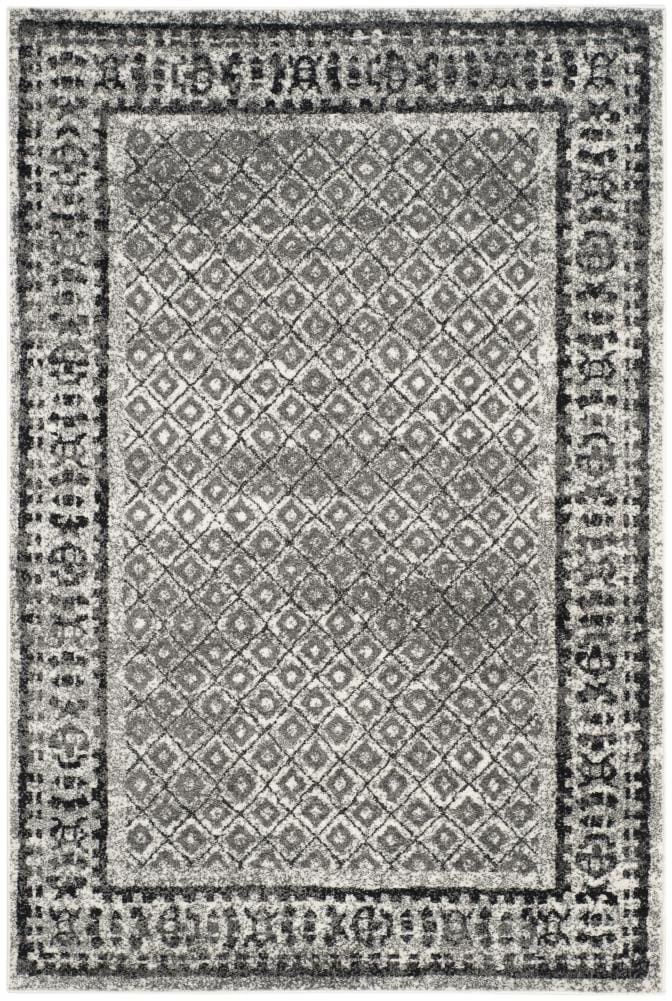 Safavieh ADR110B-4 Adirondack Tabriz 4 x 6 (ft) Loomed Polypropylene Ivory/Silver Rectangular Indoor Distressed/Overdyed Vintage Area rug