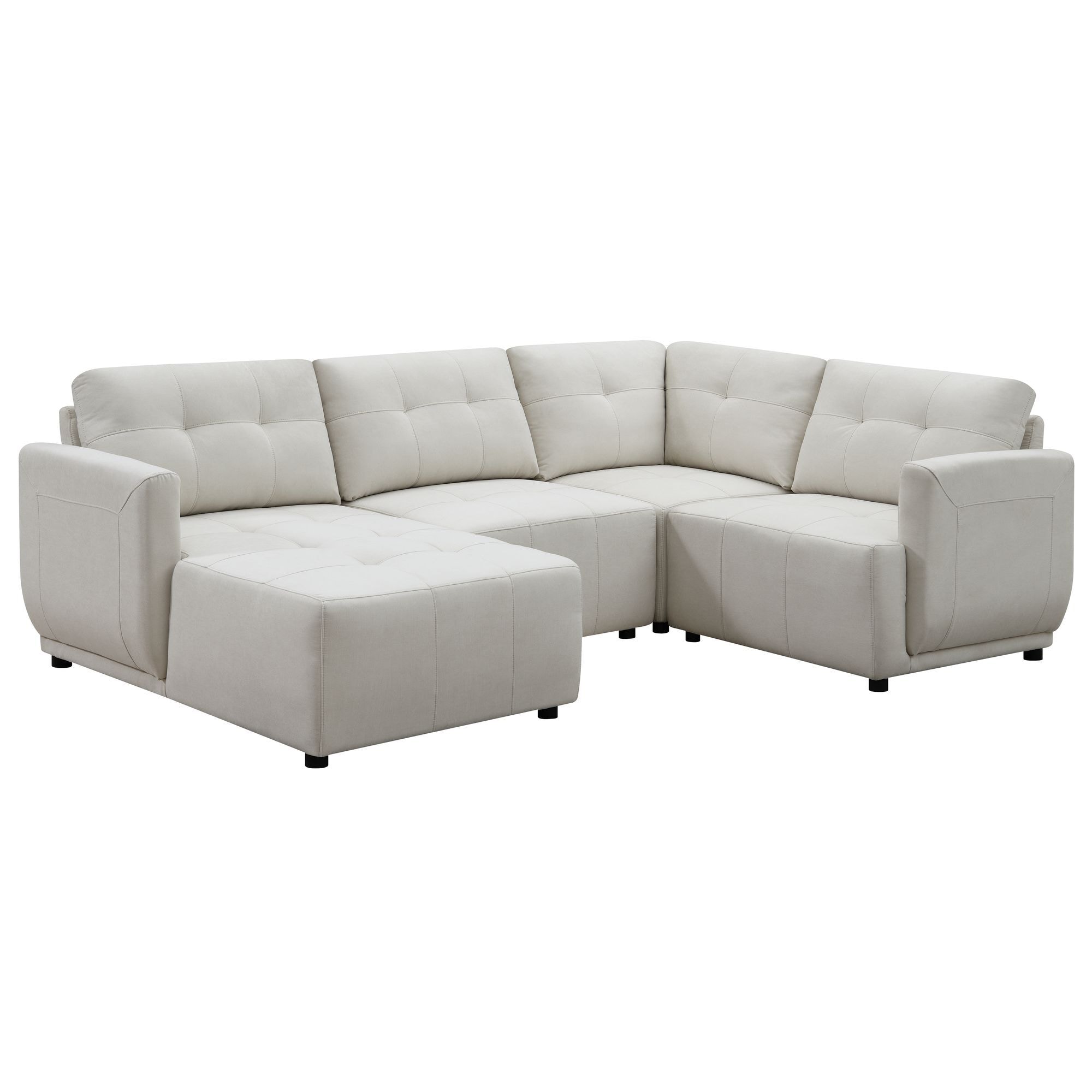 Oorzaak Subtropisch natuurlijk Picket House Furnishings Gianni Modern Natural Polyester/Blend Sectional in  the Couches, Sofas & Loveseats department at Lowes.com