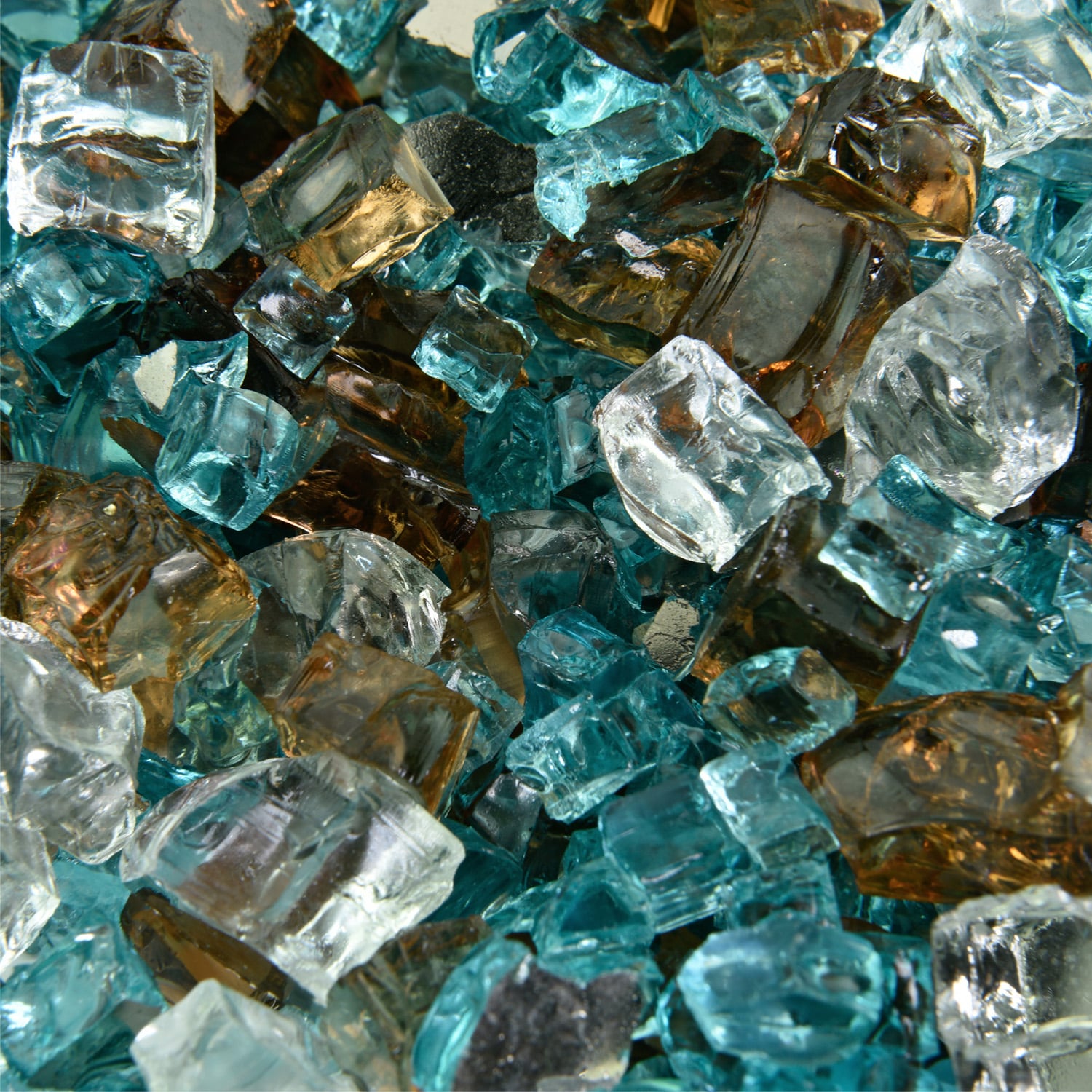 Yard Elements RZ-B2ZY-TCG5 Barks Dale- Blended Original Fire Glass For Indoor and Outdoor Fire Pits or Fireplaces 10 Pounds 1/2-in