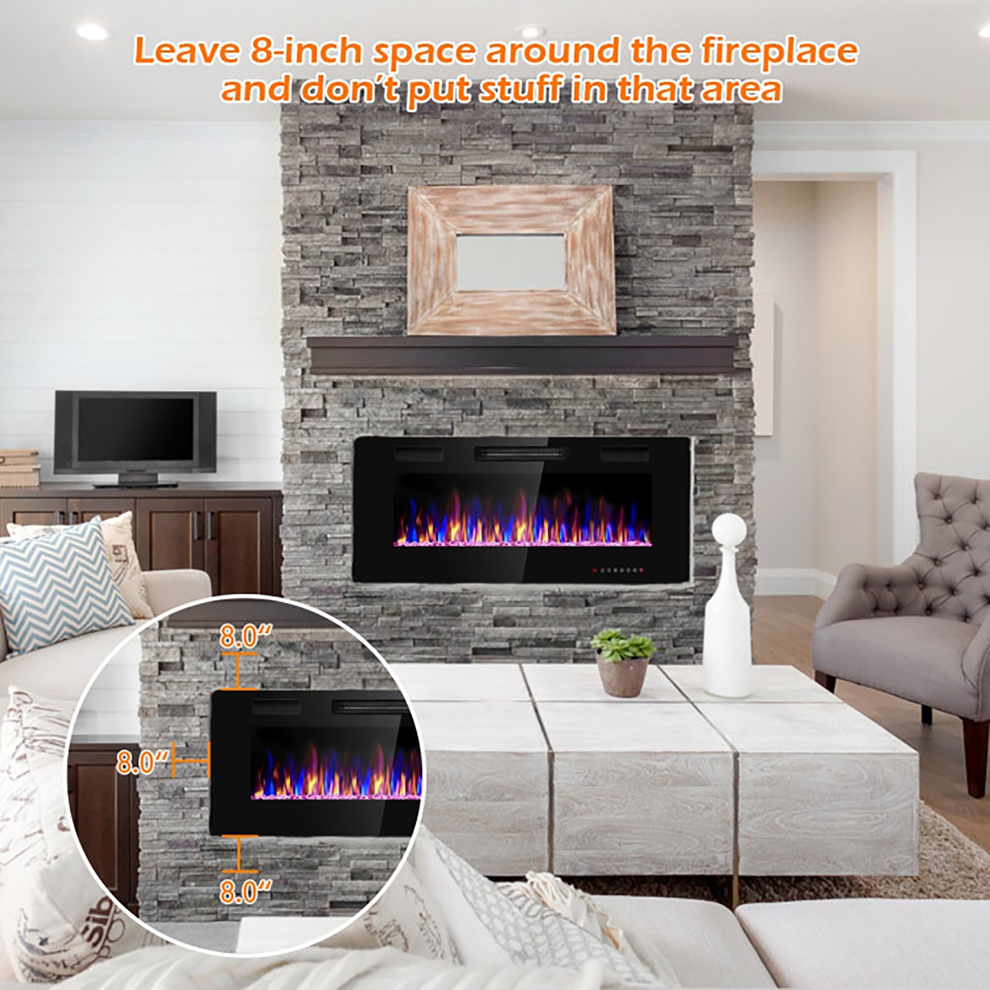 CASAINC WF-CYTVS08-WHI Electric-Fireplaces - View #10