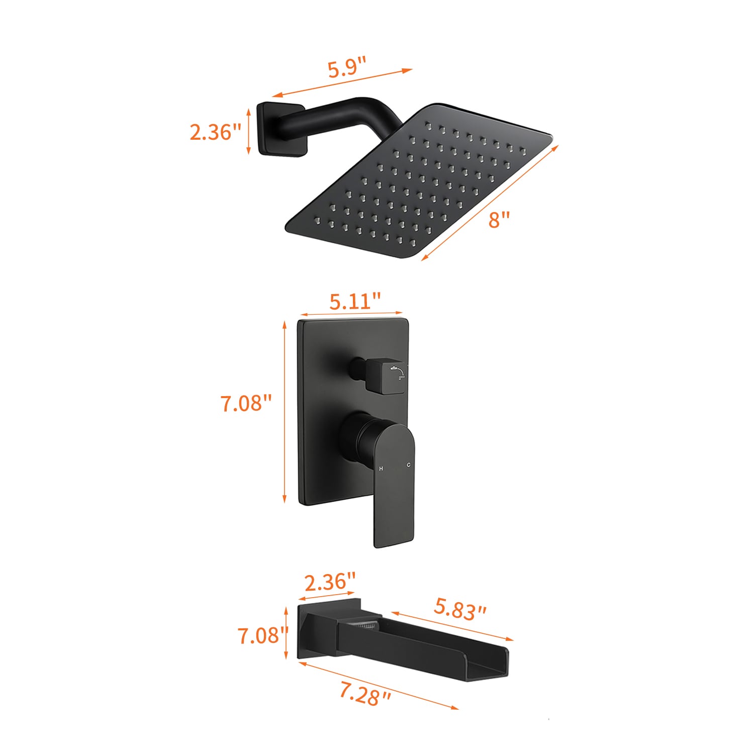 WELLFOR WA9008LSJ Tub-Shower-Faucets - View #2