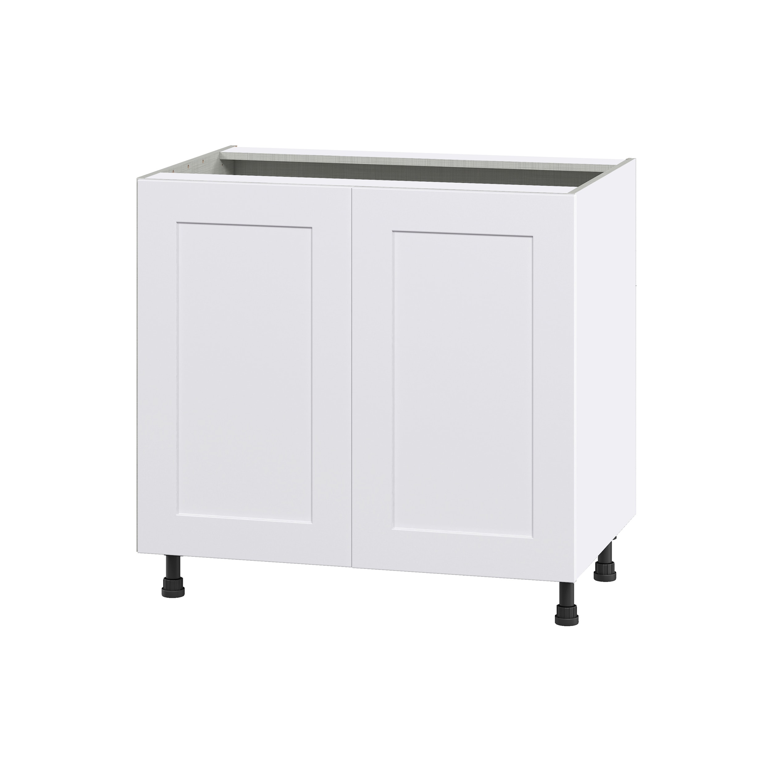 Hugo&Borg Jolie 36-in W x 34.5-in H x 24-in D Warm White Sink Base Fully Assembled Cabinet (Flat Panel Shaker Style)