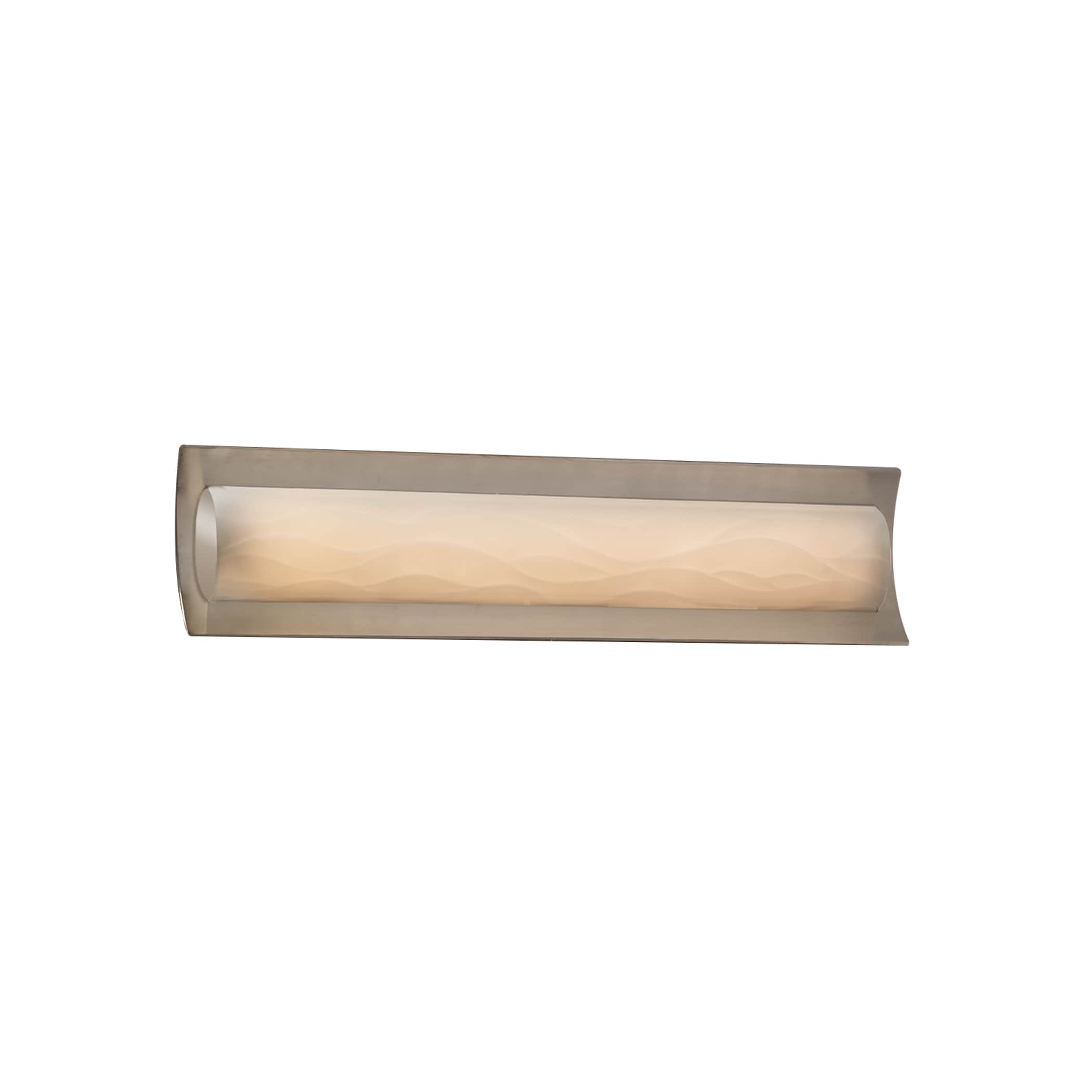 Justice Design Group PNA-8631-WAVE-NCKL Porcelina 21.5-in 1-Light Brushed Nickel LED Transitional Vanity Light
