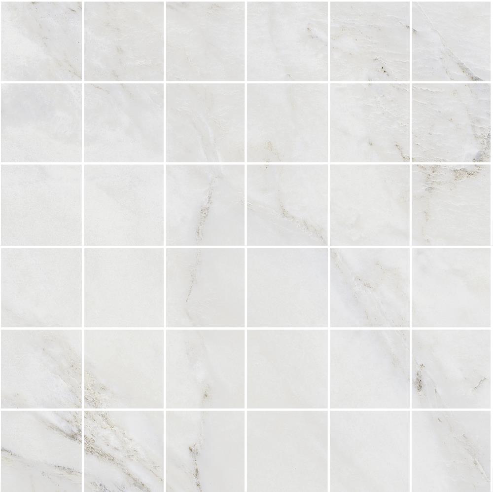 FLOORS 2000 ANDERSONMO22MWHIT Anderson White 12-in x 12-in Matte Porcelain Uniform Squares Marble Look Floor Tile