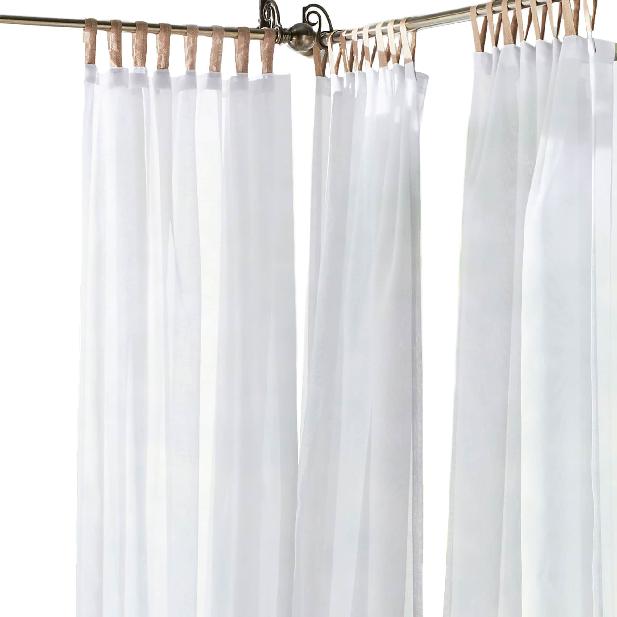 Elrene Home Fashions 108-in Outdoor White Sheer Top Tab Single Curtain ...