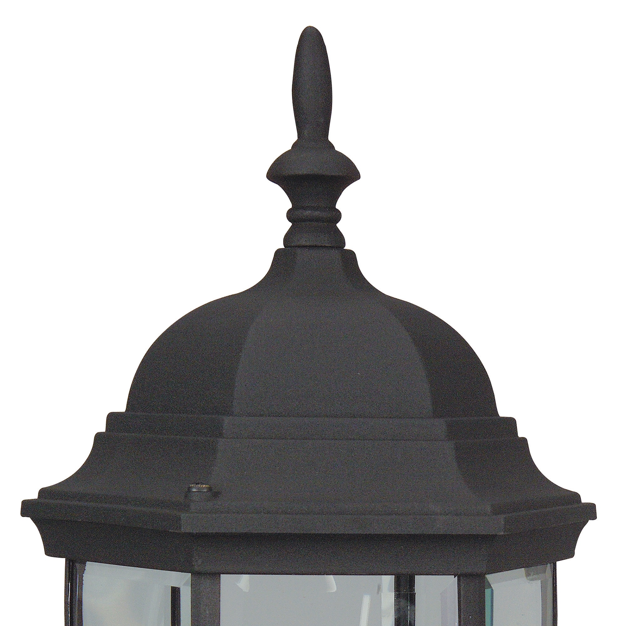 Matte Black Traditional Outdoor Lantern with Clear Glass Shade