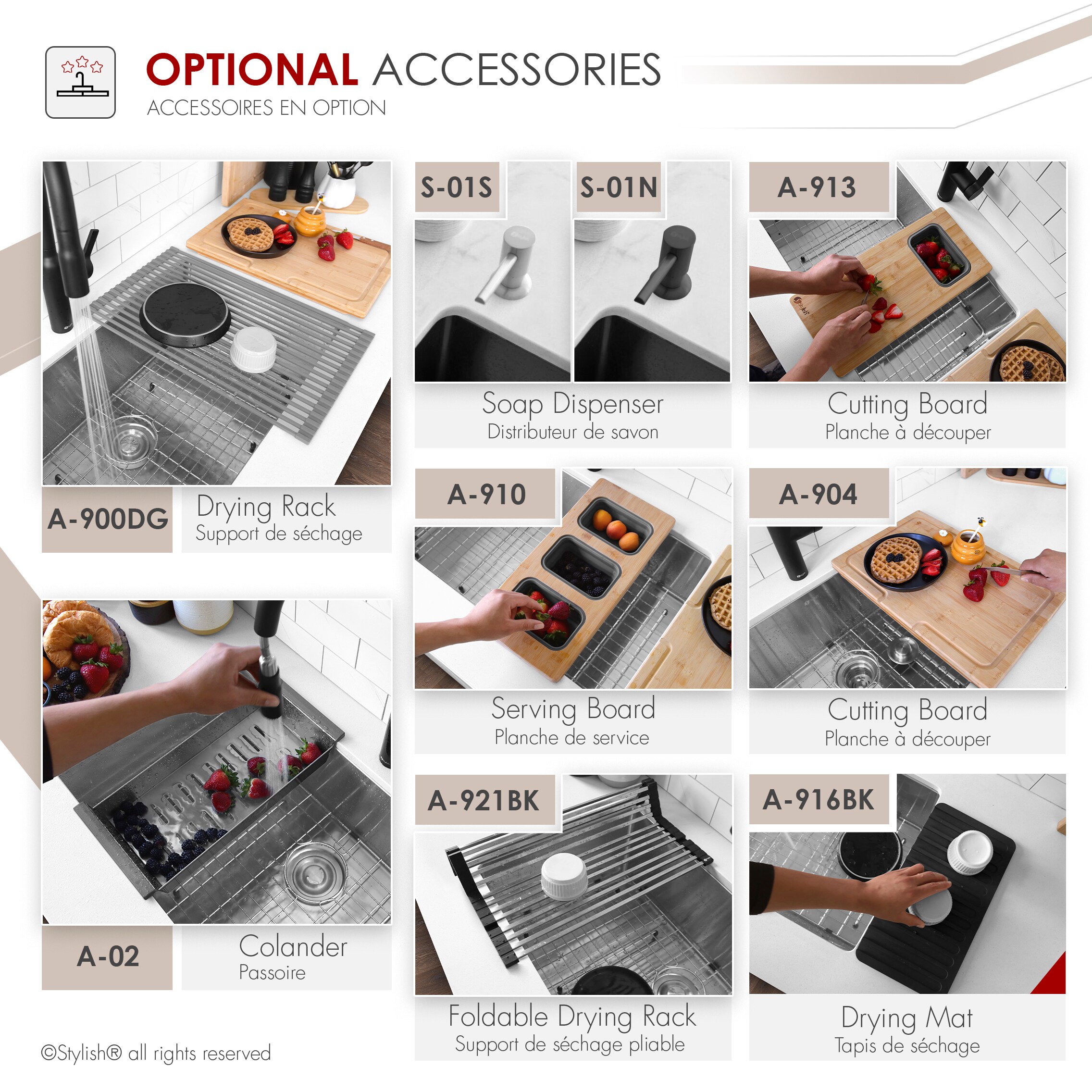 Stylish S-306TG Kitchen-Sinks - View #10